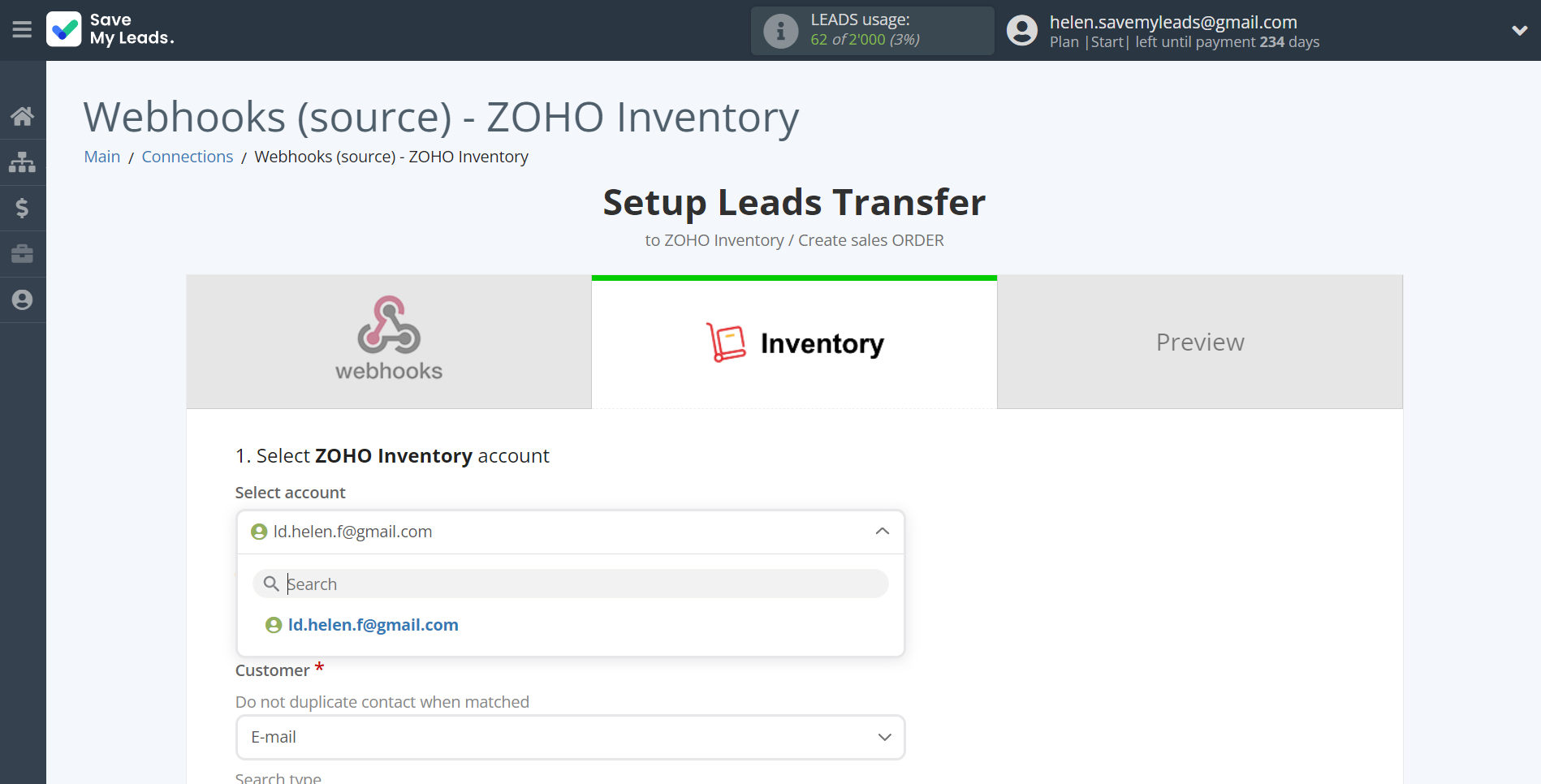 How to Connect Webhooks with Zoho Inventory Create sales Order | Data Destination account selection How to Connect Webhooks with Zoho Inventory Create sales Order | Data Destination account selection