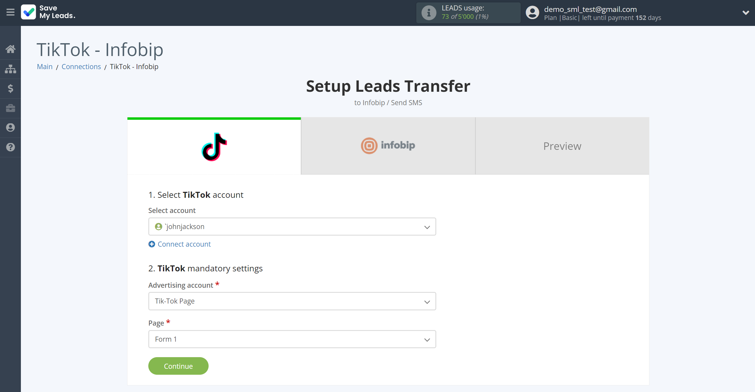 How to Connect TikTok with Infobip | Data Source account connection How to Connect TikTok with Infobip | Data Source account connection