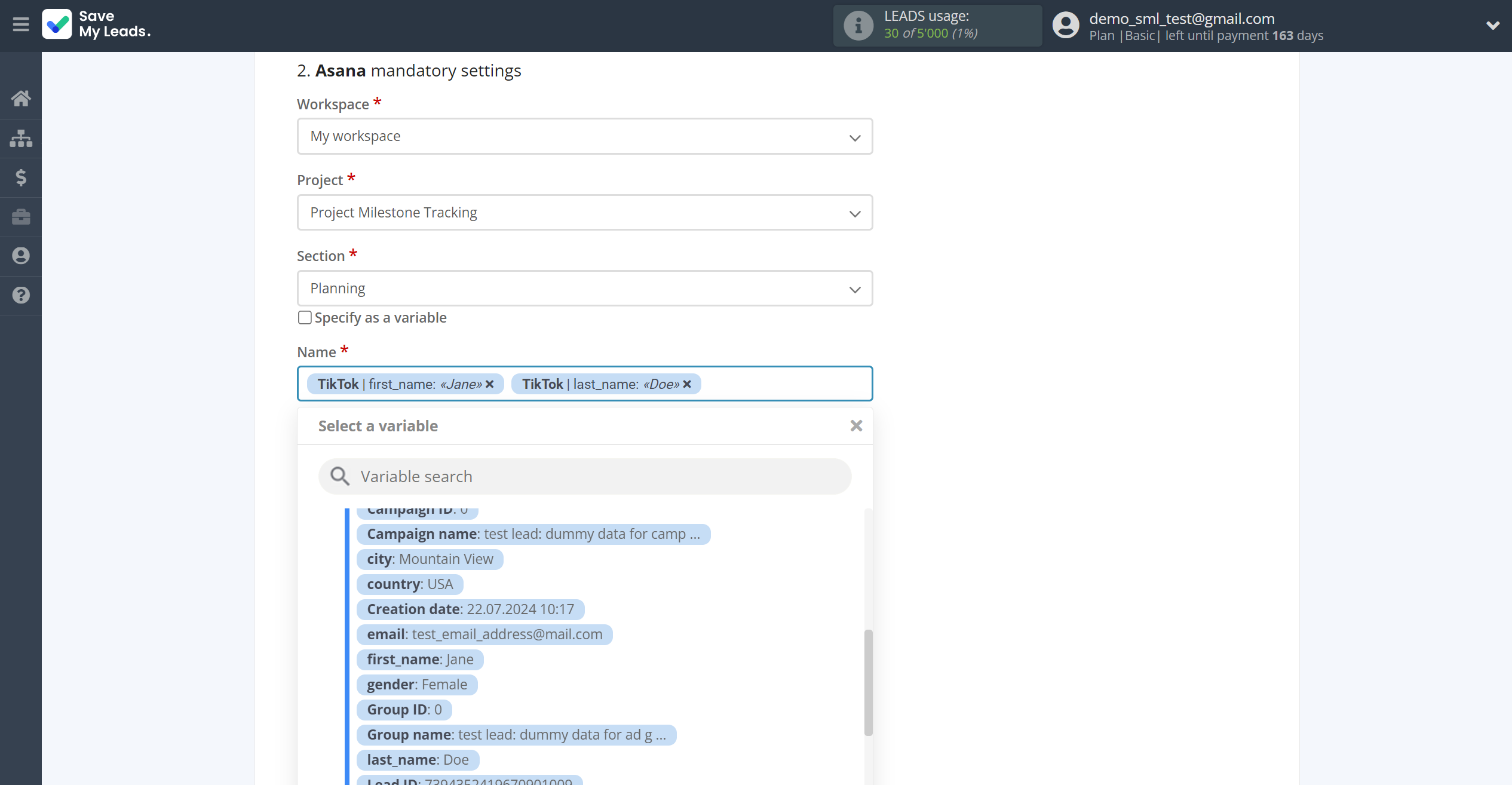 How to Connect TikTok with Asana | Assigning fields How to Connect TikTok with Asana | Assigning fields