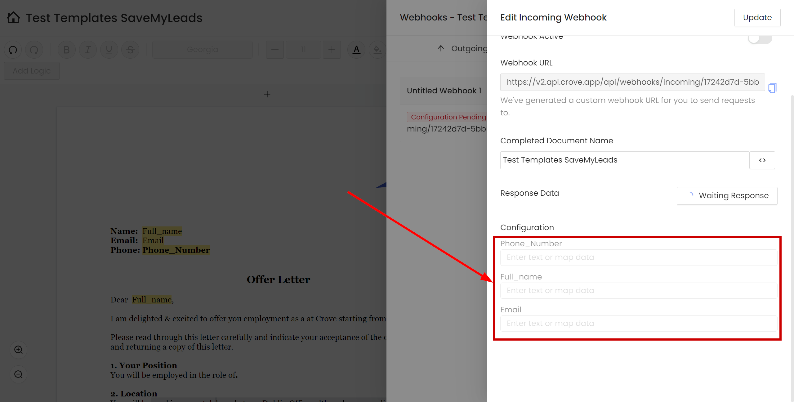 How to Connect Webhooks with Crove | Assigning fields How to Connect Webhooks with Crove | Assigning fields
