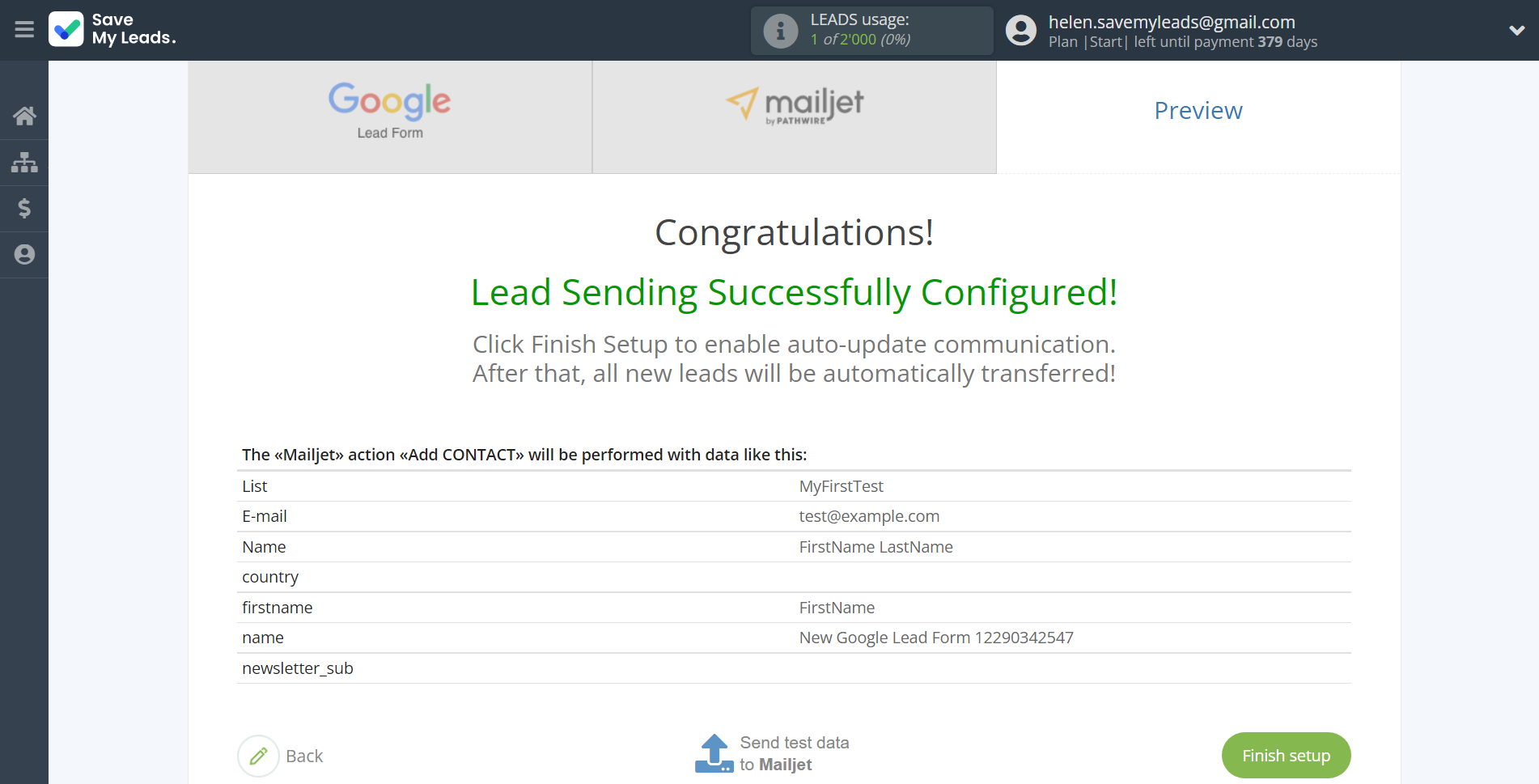 How to Connect Google Lead Form with Mailjet | Test data How to Connect Google Lead Form with Mailjet | Test data