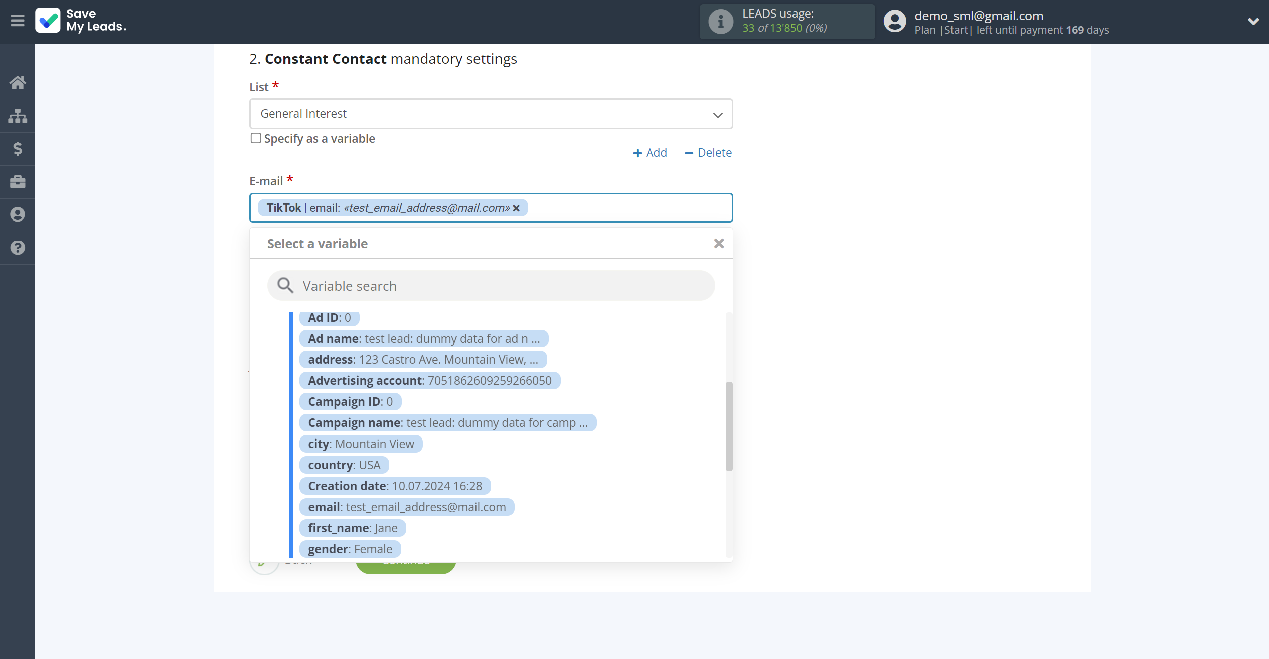 How to Connect TikTok with Constant Contact | Assigning fields How to Connect TikTok with Constant Contact | Assigning fields