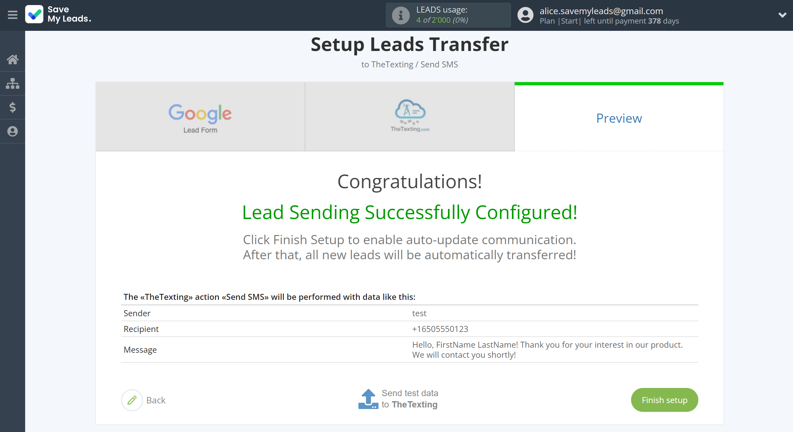 How to Connect Google Lead Form with TheTexting | Test data How to Connect Google Lead Form with TheTexting | Test data