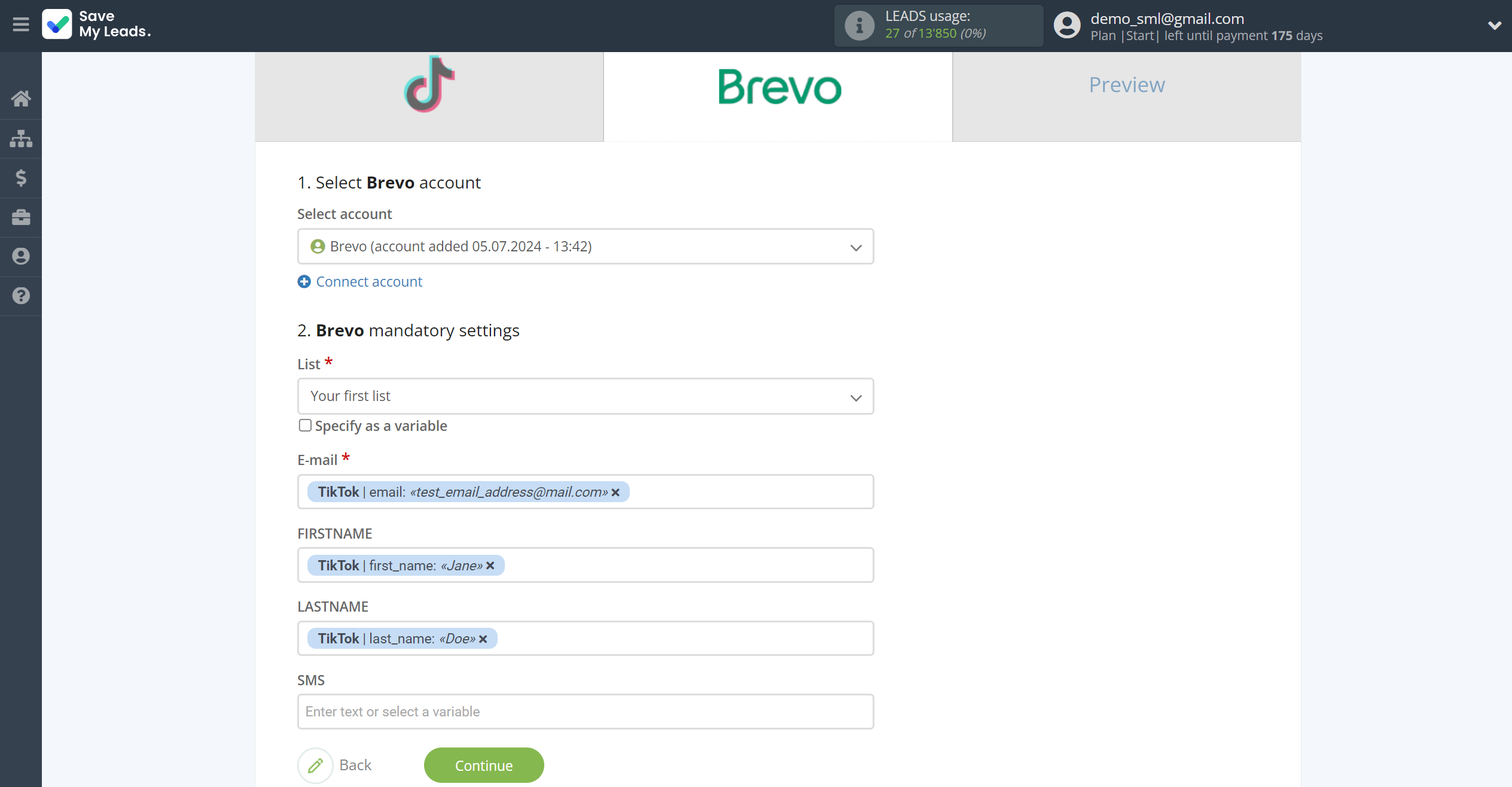 How to Connect TikTok with Brevo | Assigning fields How to Connect TikTok with Brevo | Assigning fields