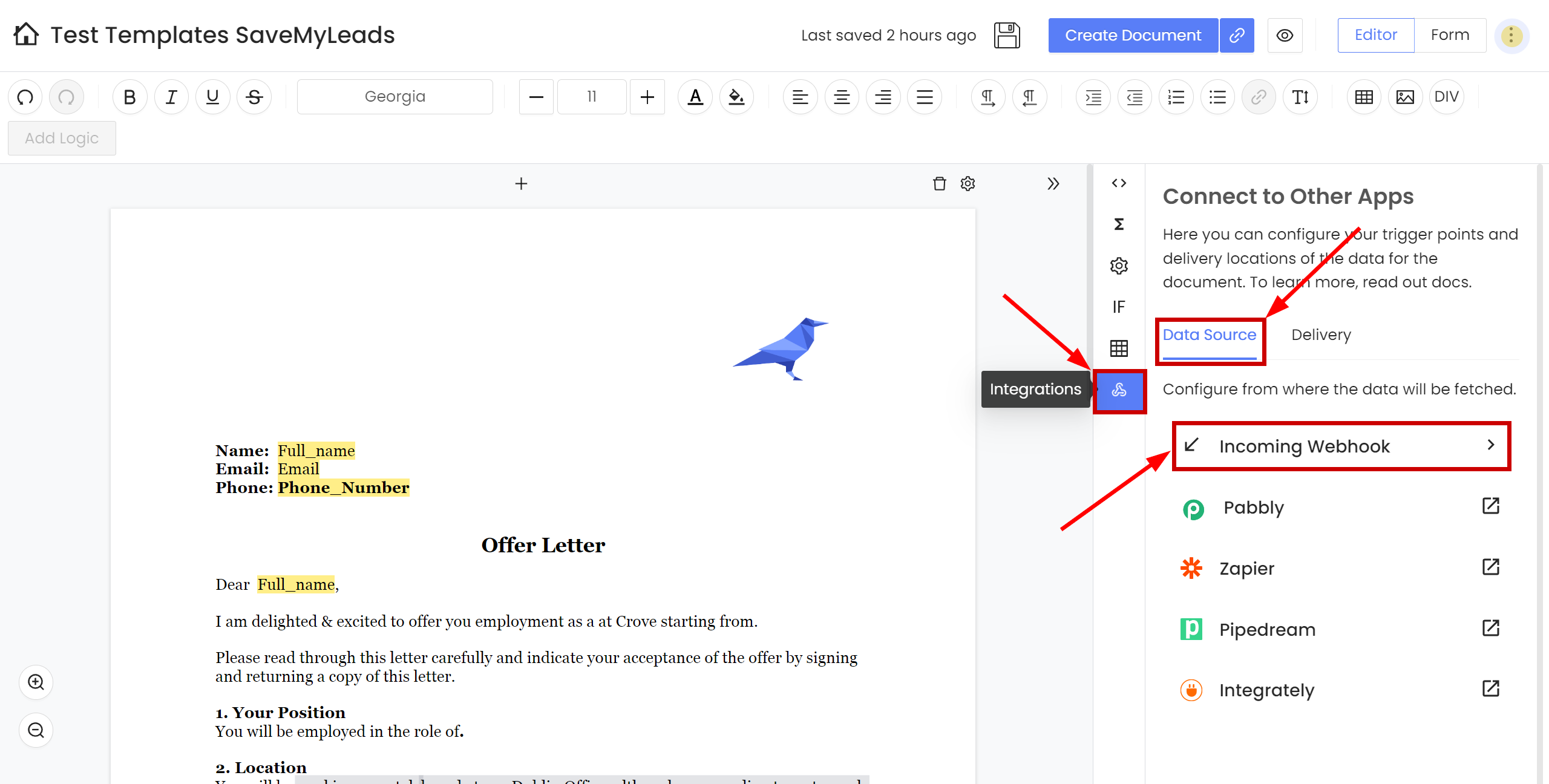 How to Connect Webhooks with Crove | Data Destination account connection How to Connect Webhooks with Crove | Data Destination account connection