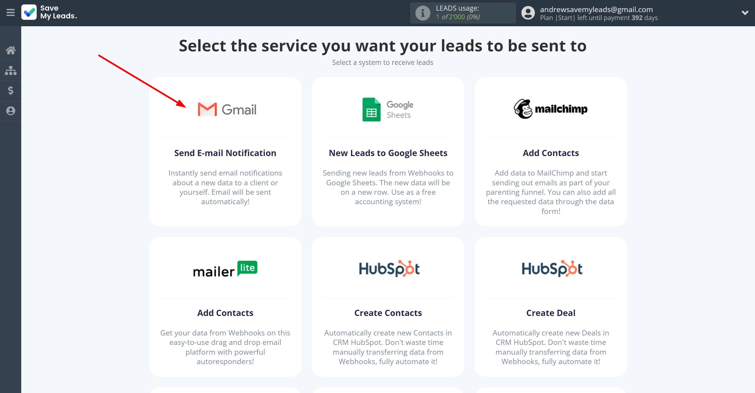 How to Connect Webhooks with Gmail | Data Destination system selection How to Connect Webhooks with Gmail | Data Destination system selection