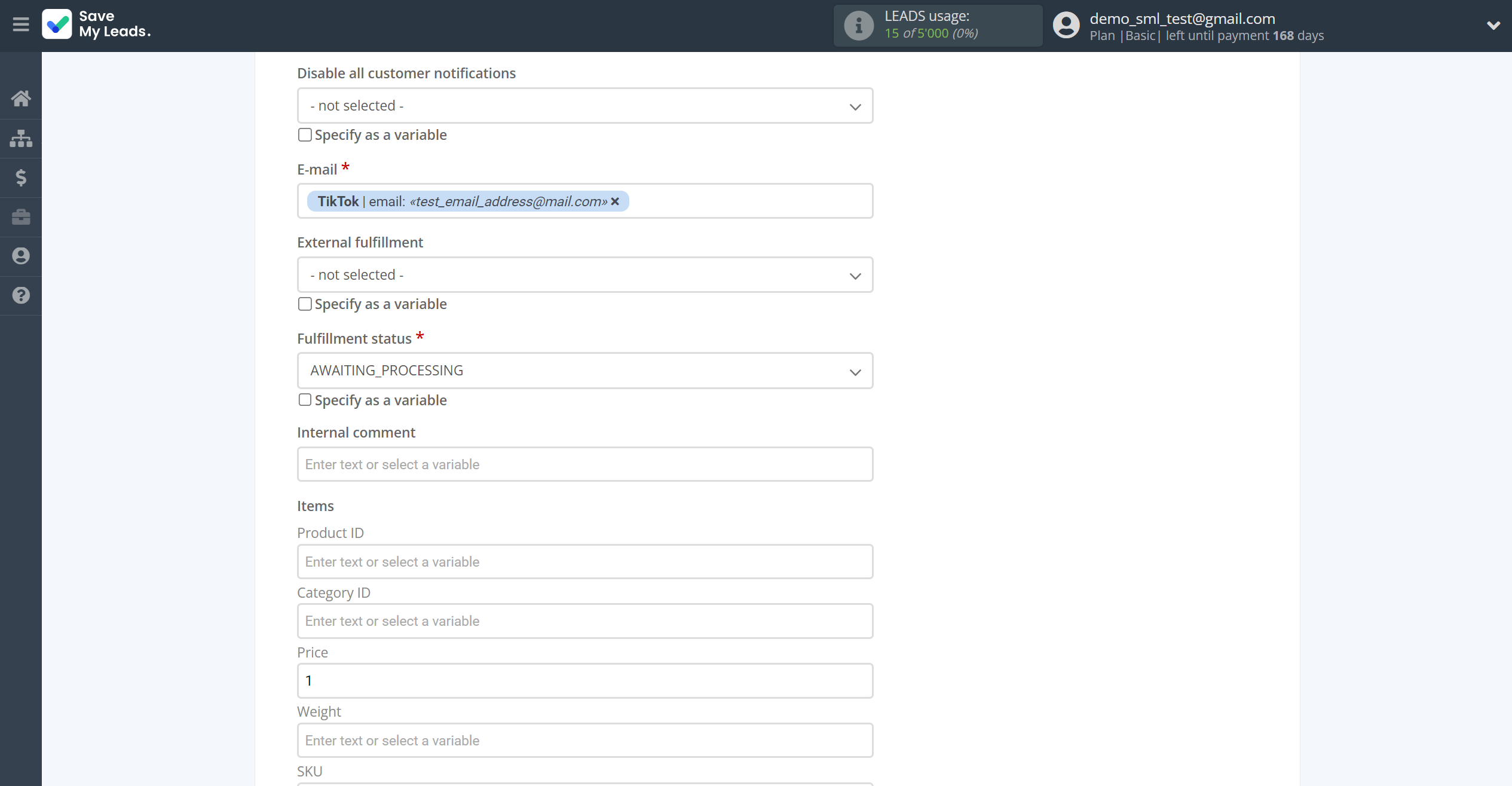 How to Connect TikTok with Ecwid Create Order | Assigning fields How to Connect TikTok with Ecwid Create Order | Assigning fields