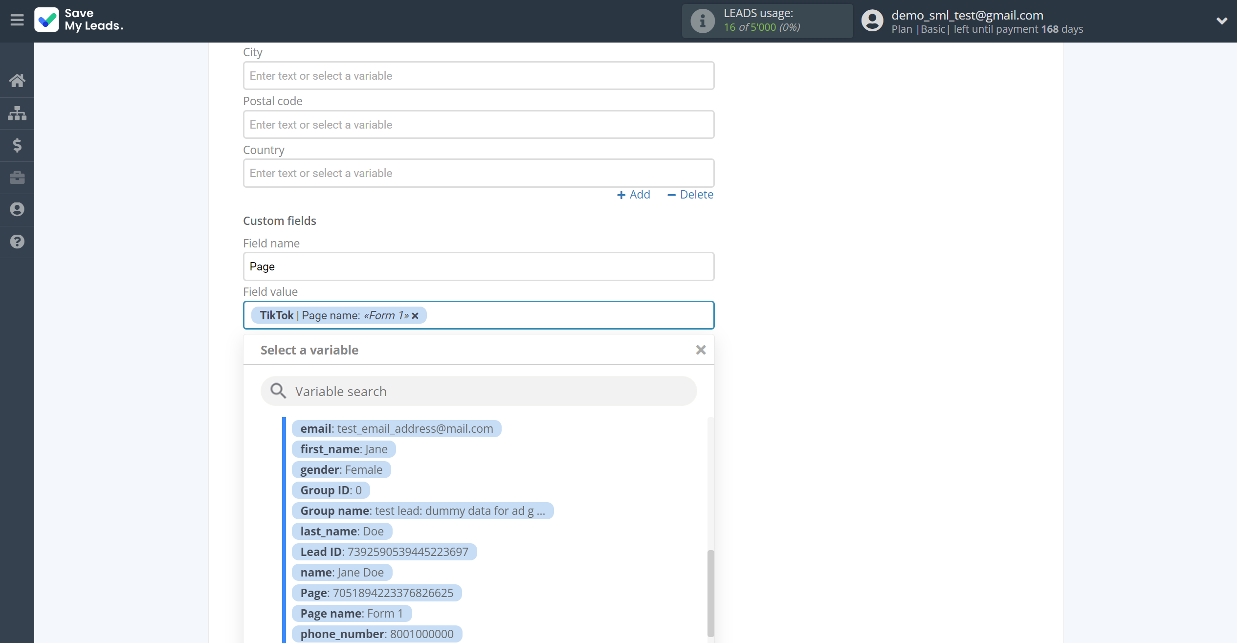 How to Connect TikTok with Google Contacts | Assigning fields How to Connect TikTok with Google Contacts | Assigning fields
