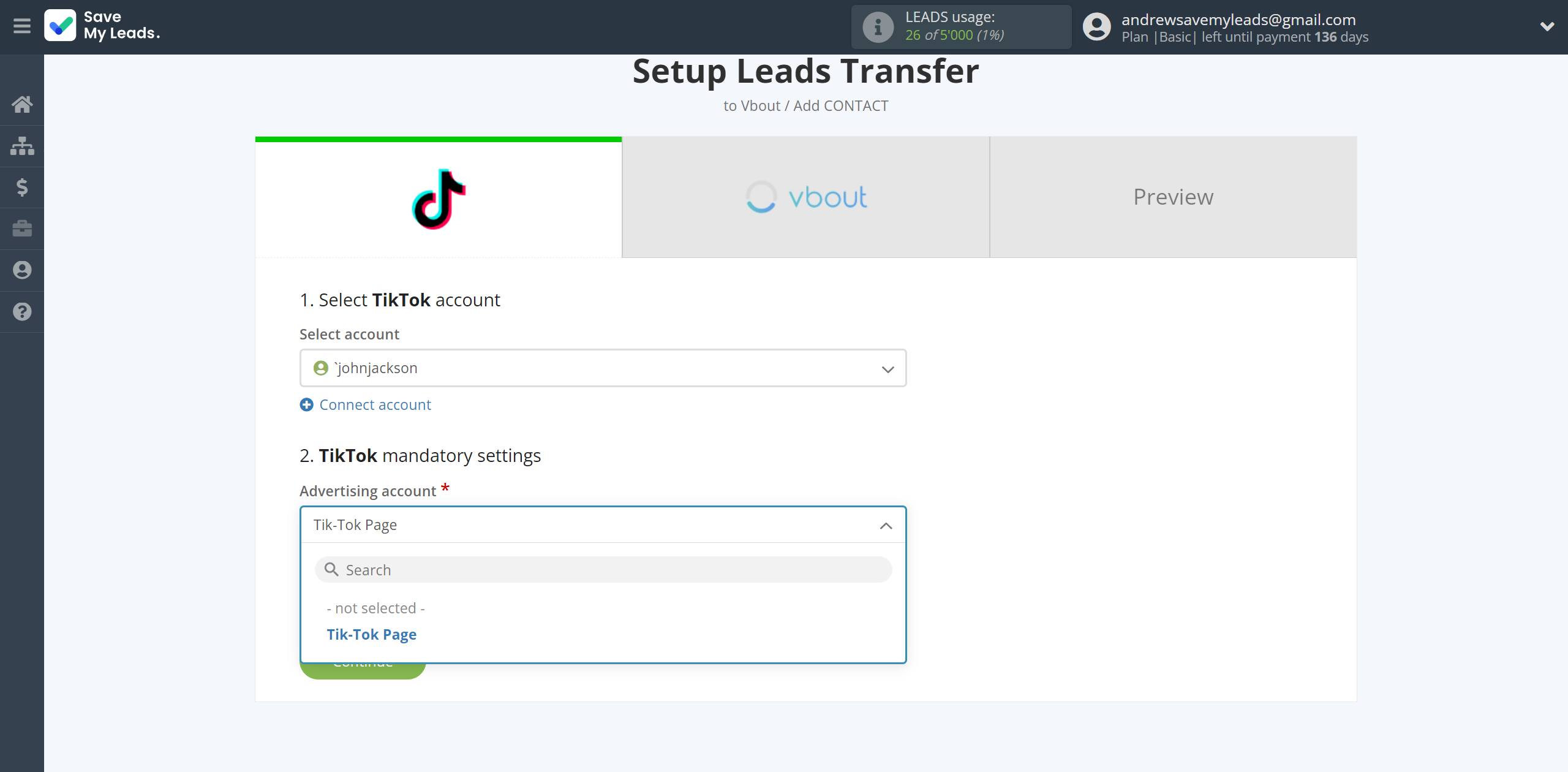 How to Connect TikTok with Vbout Add Contact | Data Source account connection How to Connect TikTok with Vbout Add Contact | Data Source account connection