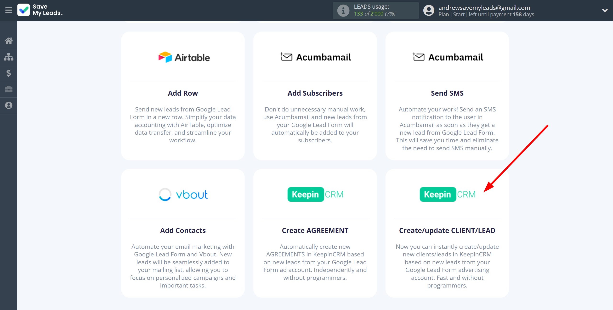 How to Connect Google Lead Form with KeepinCRM Create/update Client/Lead | Data Destination system selection How to Connect Google Lead Form with KeepinCRM Create/update Client/Lead | Data Destination system selection