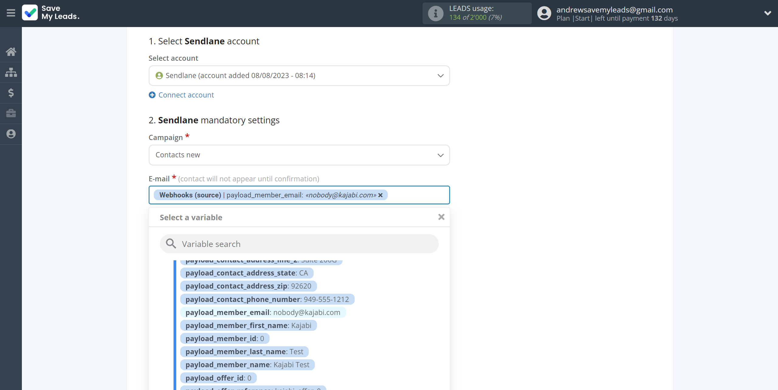 How to Connect Webhooks with Sendlane Add Contacts | Assigning fields How to Connect Webhooks with Sendlane Add Contacts | Assigning fields