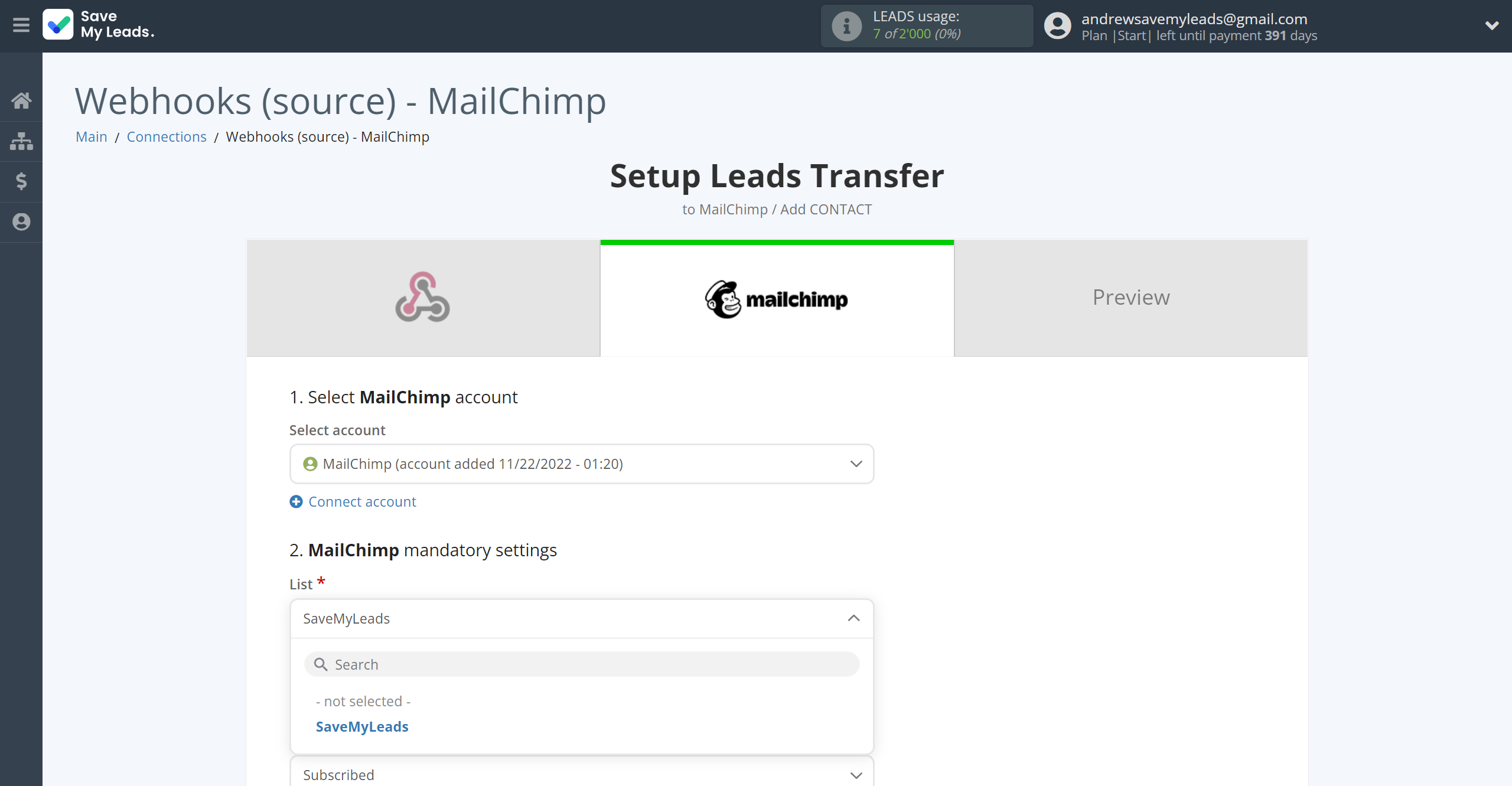 How to Connect Webhooks with MailChimp | Assigning fields How to Connect Webhooks with MailChimp | Assigning fields