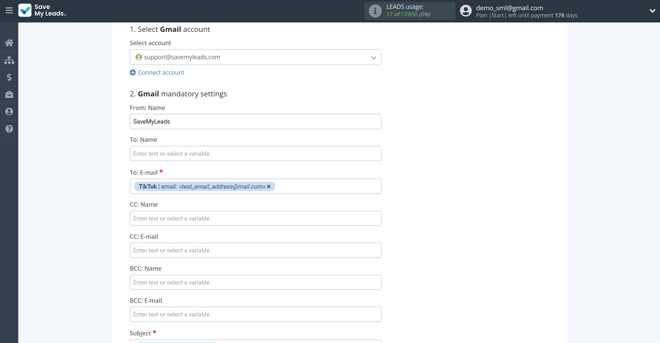 How to Connect TikTok with Gmail | Assigning fields How to Connect TikTok with Gmail | Assigning fields