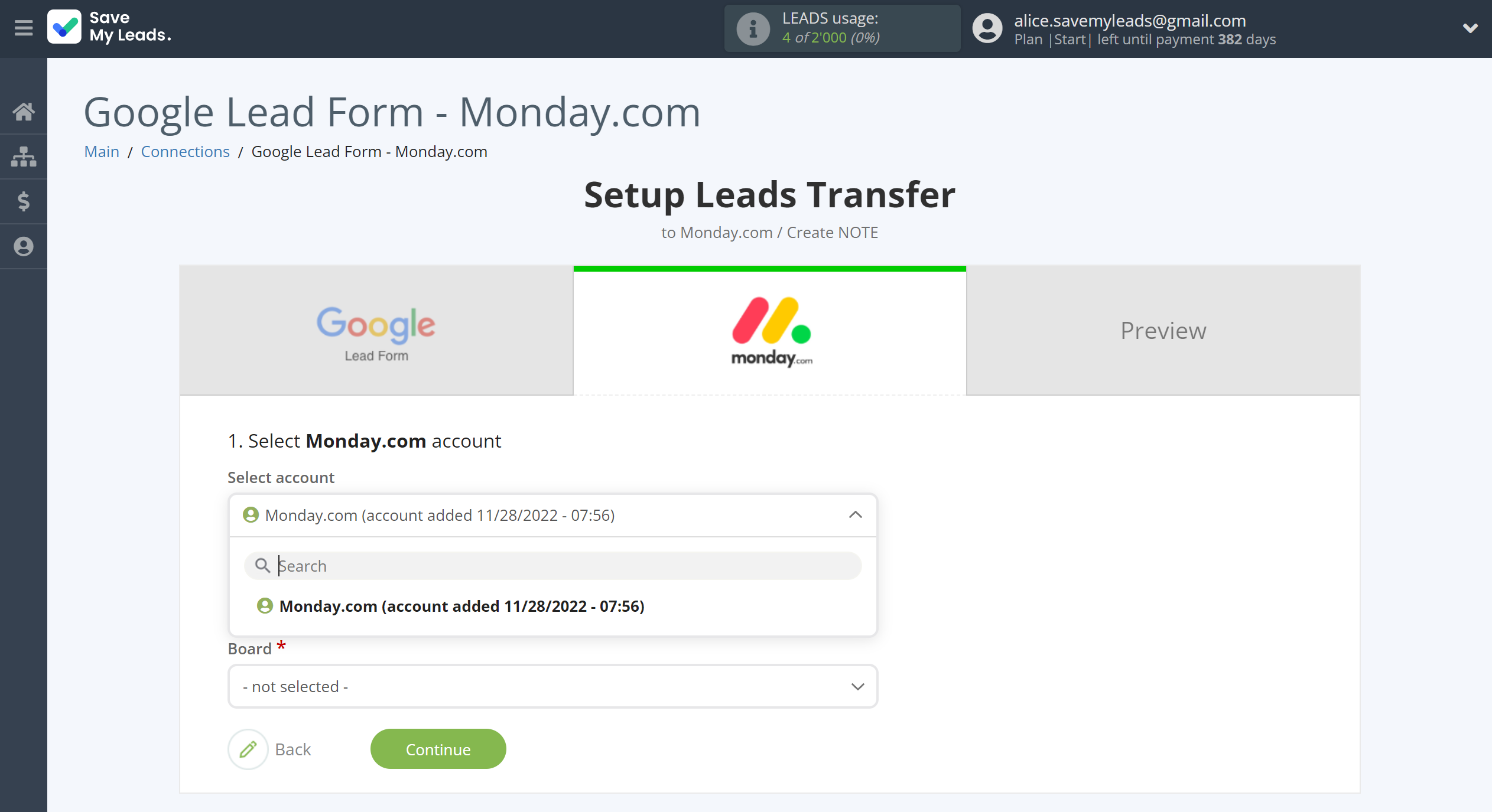 How to Connect Google Lead Form with Monday.com | Data Destination account selection How to Connect Google Lead Form with Monday.com | Data Destination account selection