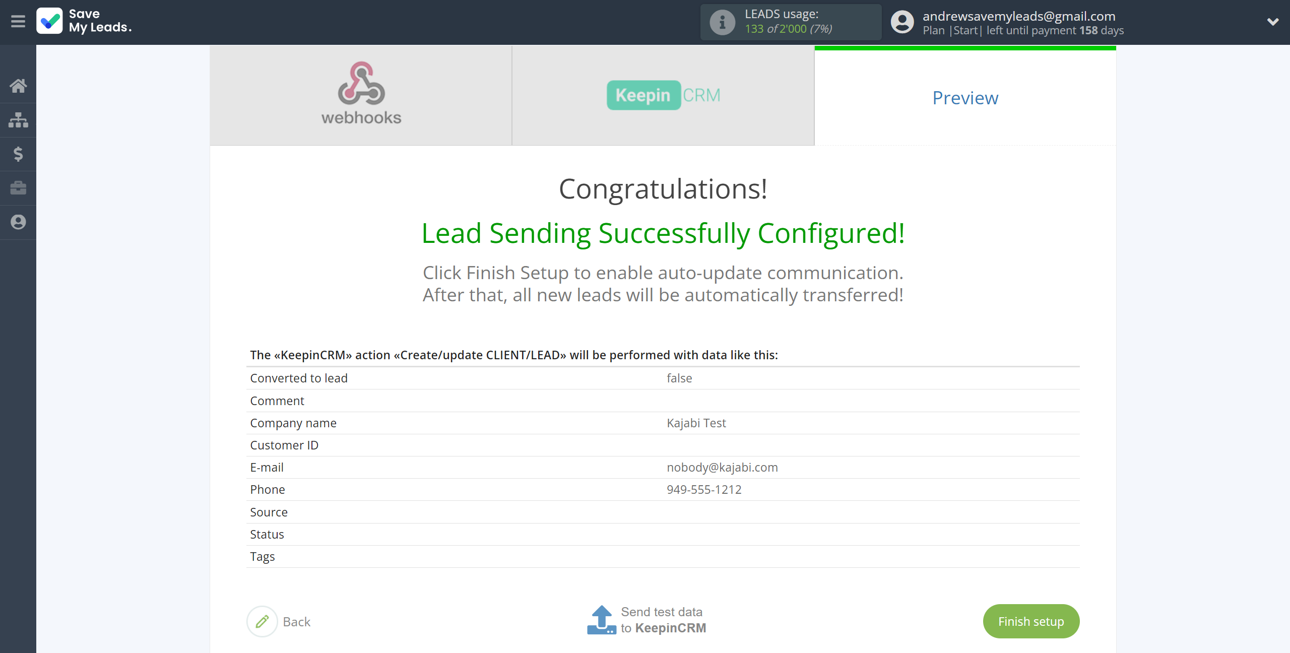 How to Connect Webhooks with KeepinCRM Create/update Client/Lead | Test data How to Connect Webhooks with KeepinCRM Create/update Client/Lead | Test data