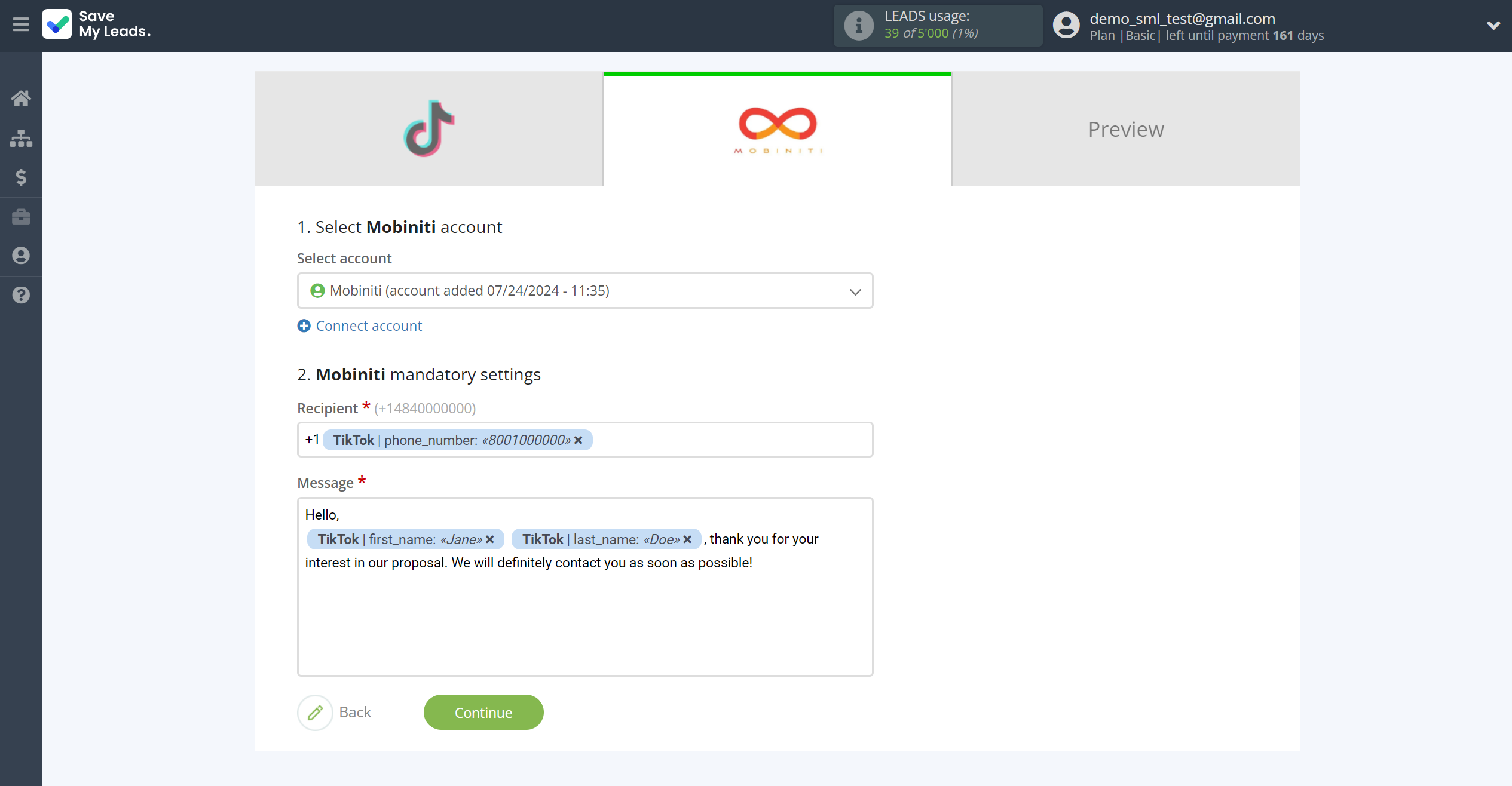 How to Connect TikTok with Mobiniti | Assigning fields How to Connect TikTok with Mobiniti | Assigning fields