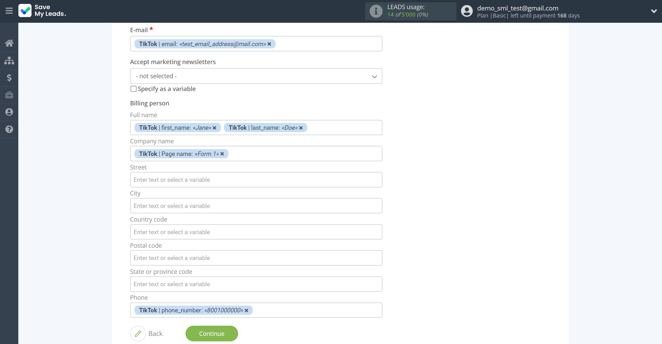 How to Connect TikTok with Ecwid Create Customers | Assigning fields How to Connect TikTok with Ecwid Create Customers | Assigning fields