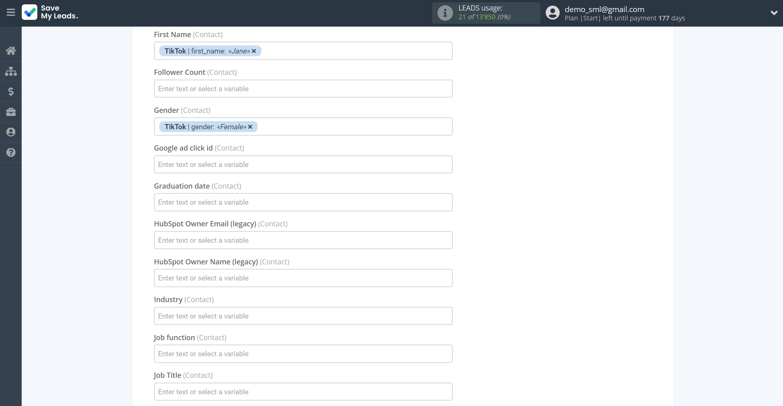 How to Connect TikTok with HubSpot Create Deal | Assigning fields How to Connect TikTok with HubSpot Create Deal | Assigning fields