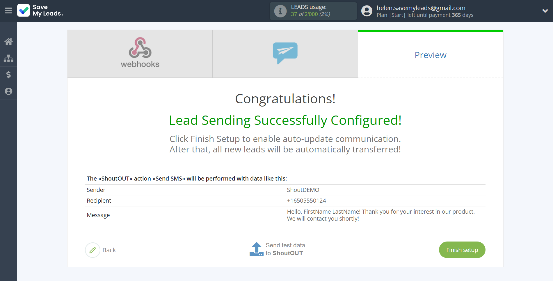 How to Connect Webhooks with ShoutOUT | Test data How to Connect Webhooks with ShoutOUT | Test data