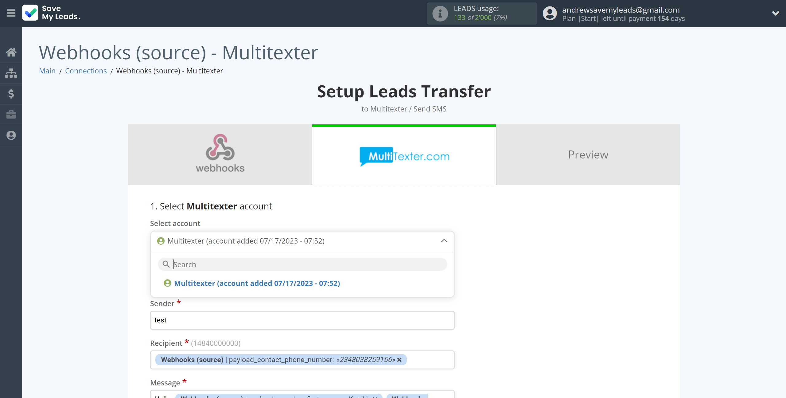 How to Connect Webhooks with Multitexter | Data Destination account selection How to Connect Webhooks with Multitexter | Data Destination account selection