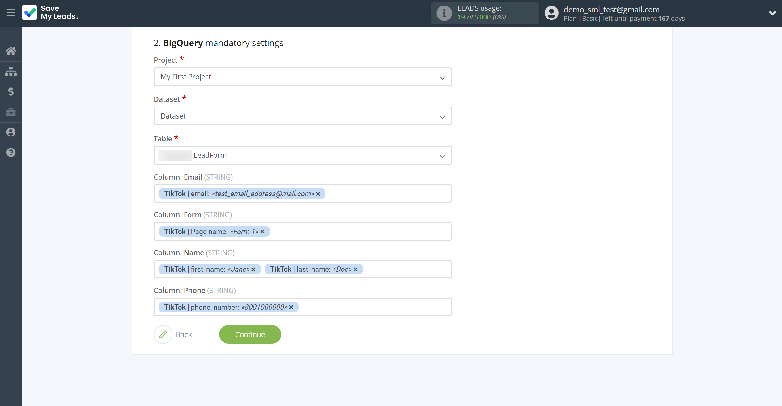 How to Connect TikTok with BigQuery | Assigning fields How to Connect TikTok with BigQuery | Assigning fields