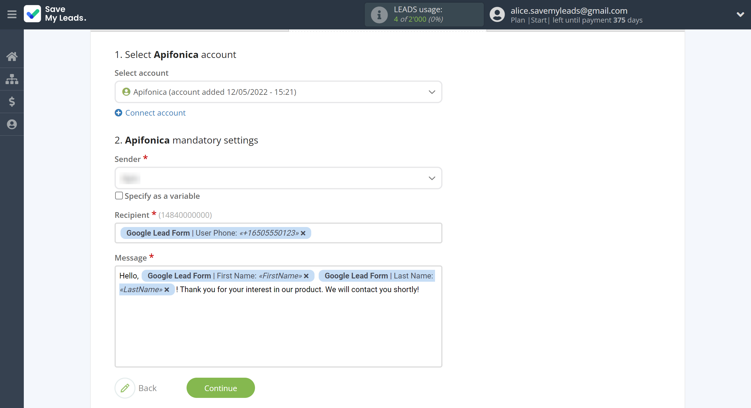 How to Connect Google Lead Form with Apifonica | Assigning fields How to Connect Google Lead Form with Apifonica | Assigning fields