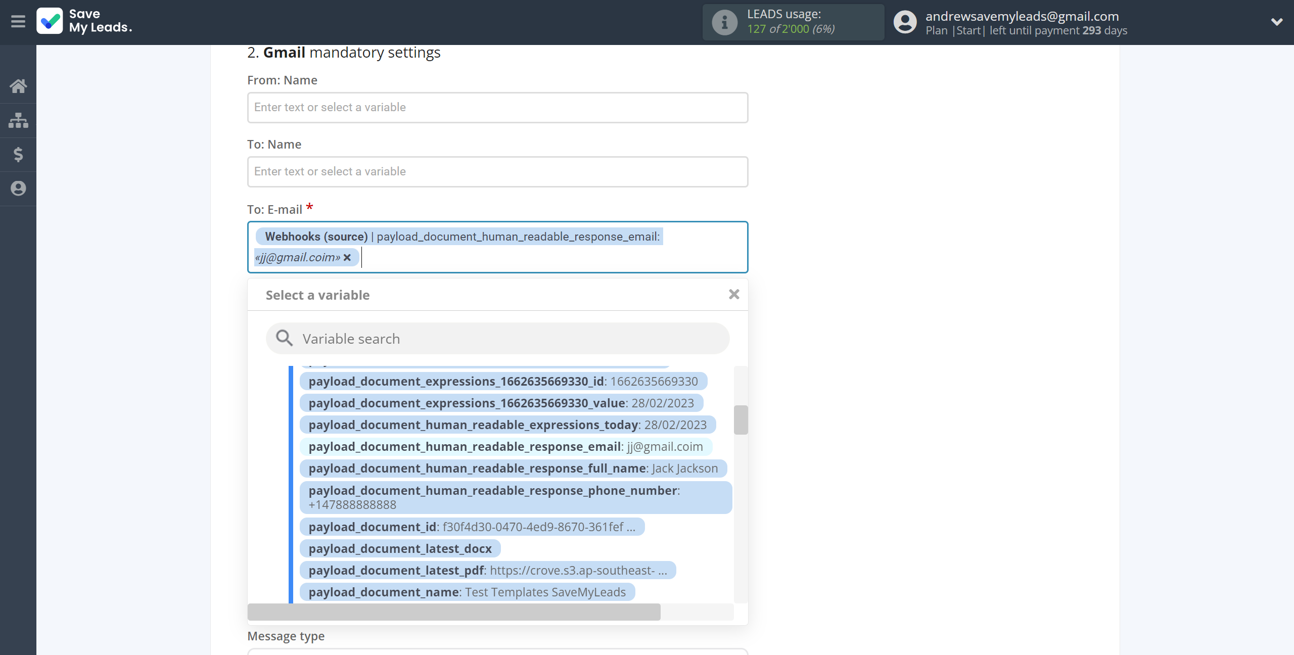 How to Connect Webhooks with Gmail | Assigning fields How to Connect Webhooks with Gmail | Assigning fields