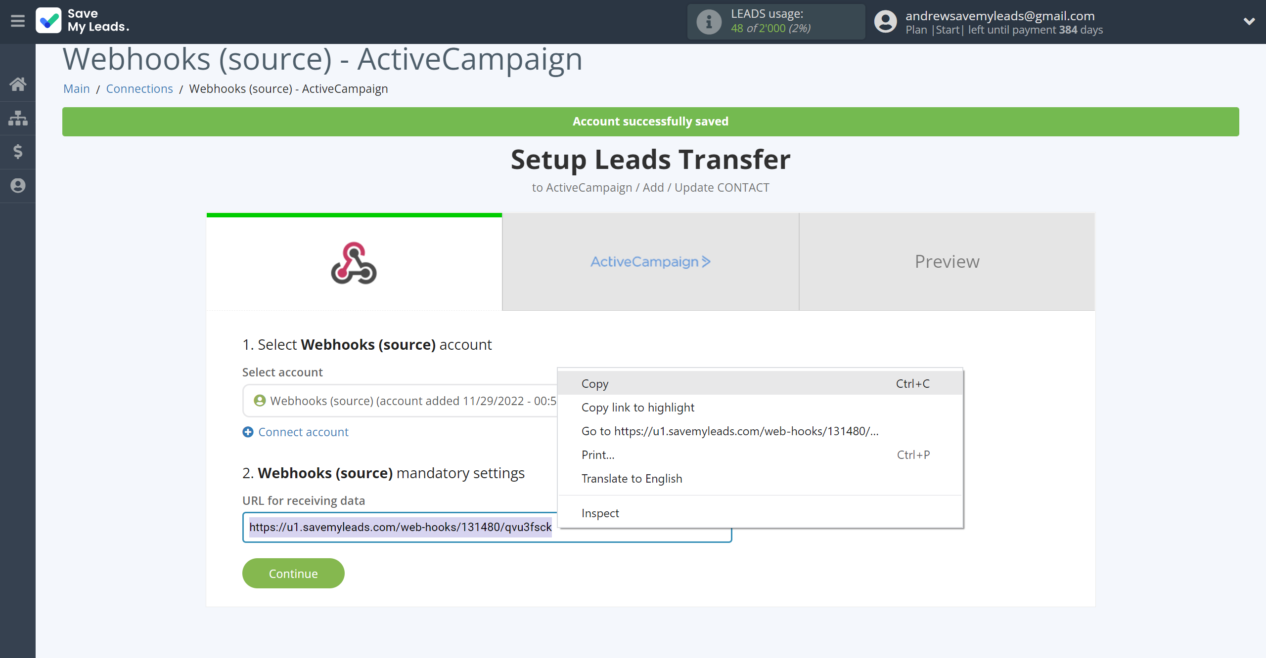 How to Connect Webhooks with ActiveCampaign Create Contacts | Data Source account connection How to Connect Webhooks with ActiveCampaign Create Contacts | Data Source account connection