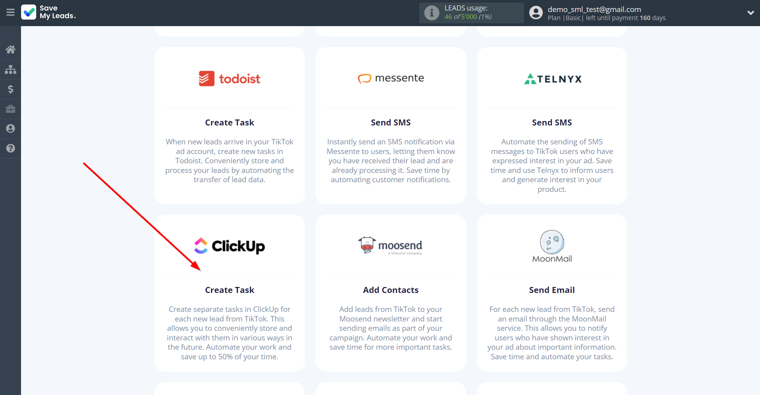 How to Connect TikTok with ClickUp | Data Destination system selection How to Connect TikTok with ClickUp | Data Destination system selection