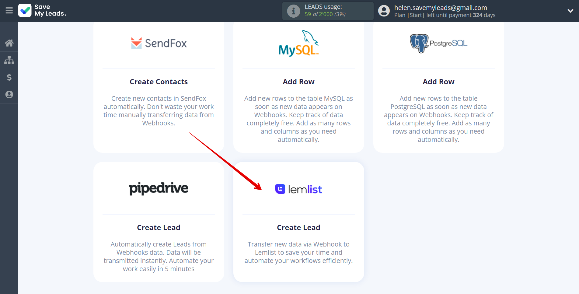How to Connect Webhooks with Lemlist | Data Destination system selection How to Connect Webhooks with Lemlist | Data Destination system selection