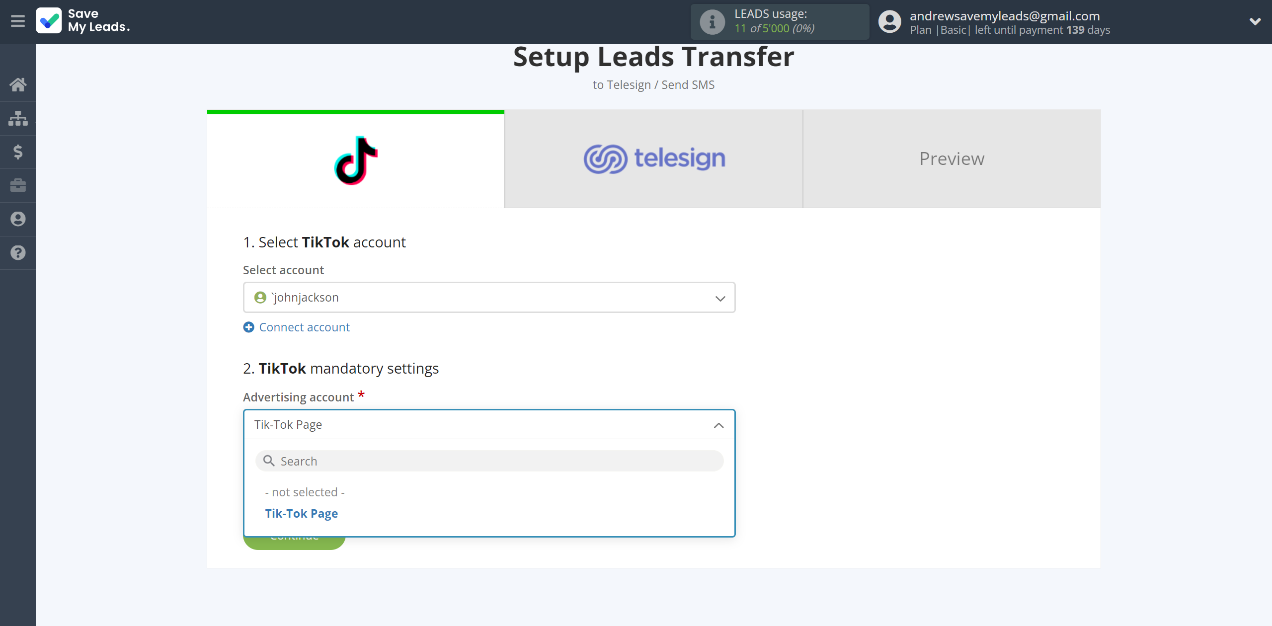 How to Connect TikTok with Telesign | Data Source account connection How to Connect TikTok with Telesign | Data Source account connection
