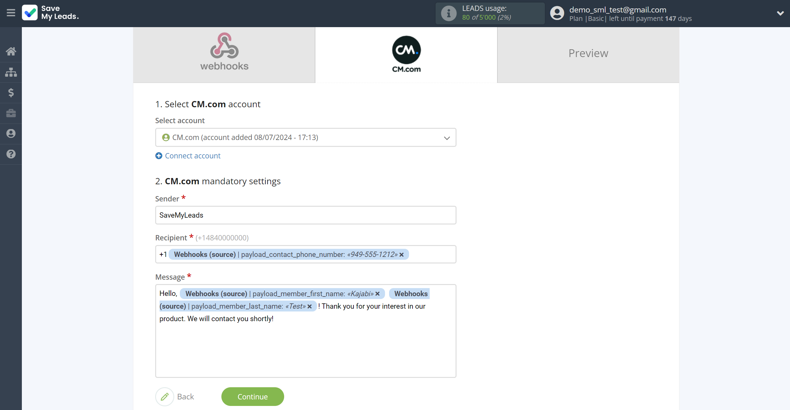 How to Connect Webhooks with CM.com | Assigning fields How to Connect Webhooks with CM.com | Assigning fields