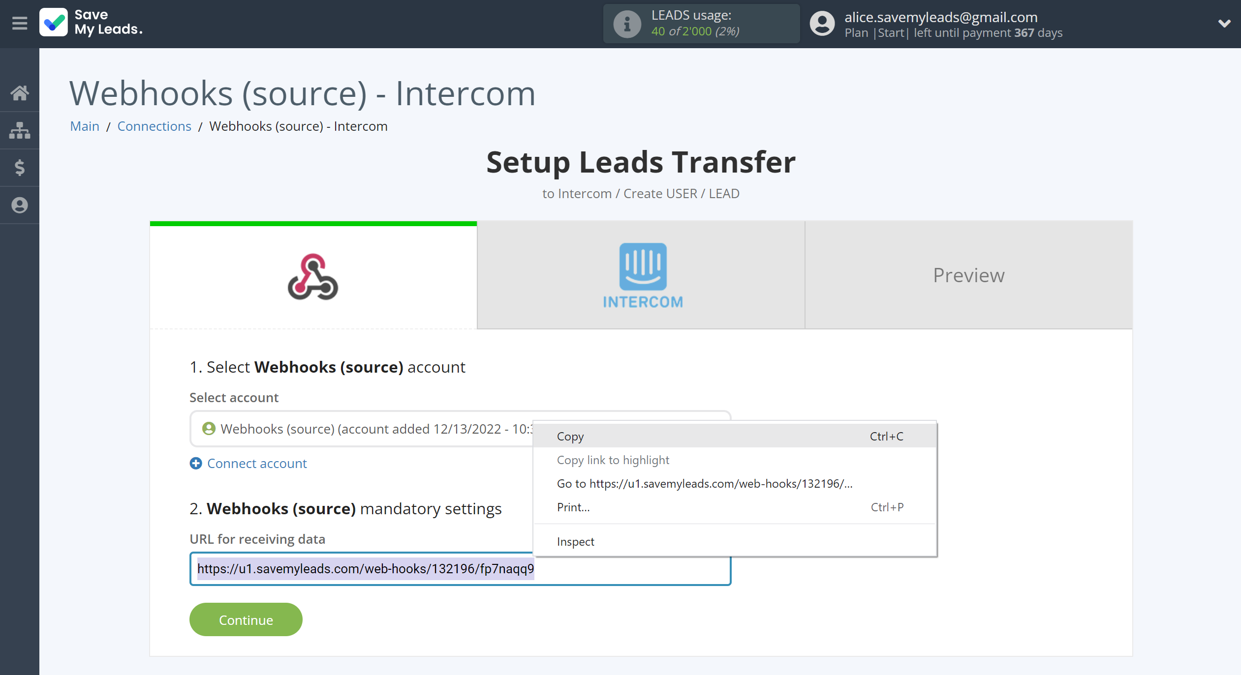 How to Connect Webhooks with Intercom | Data Source account connection How to Connect Webhooks with Intercom | Data Source account connection