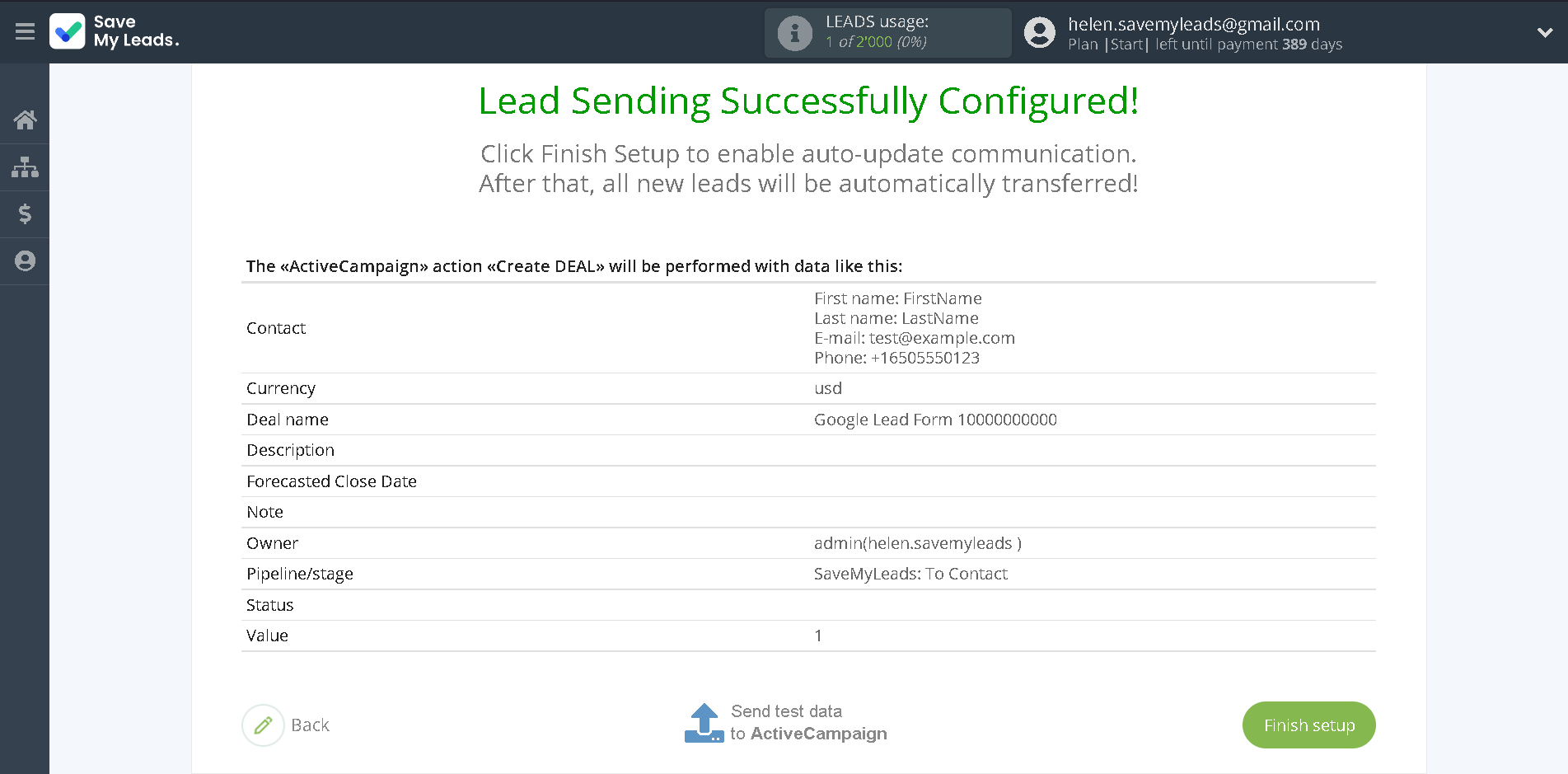 How to Connect Google Lead Form with ActiveCampaign Create Deal | Test data How to Connect Google Lead Form with ActiveCampaign Create Deal | Test data