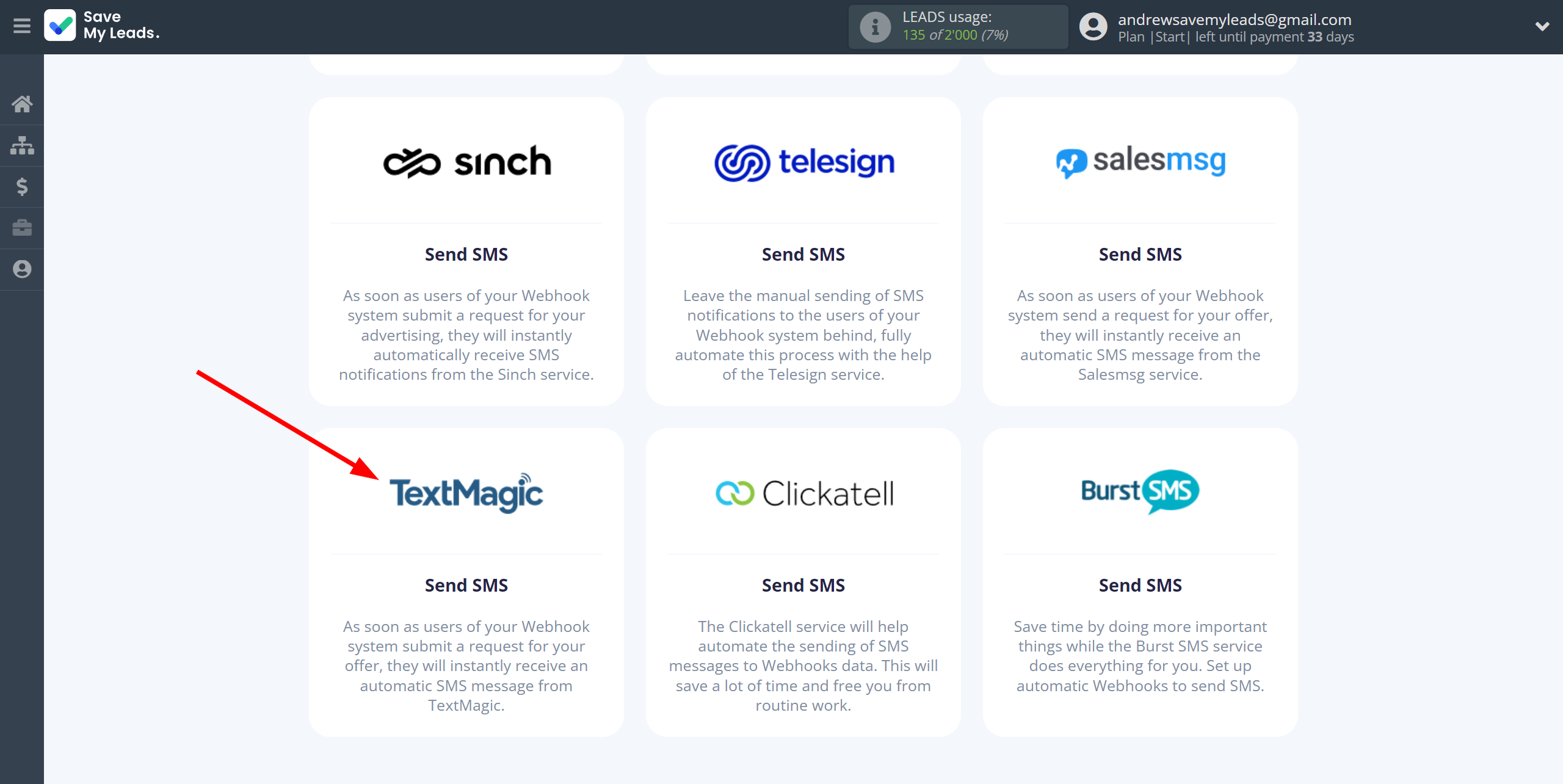 How to Connect Webhooks with TextMagic | Data Destination system selection How to Connect Webhooks with TextMagic | Data Destination system selection