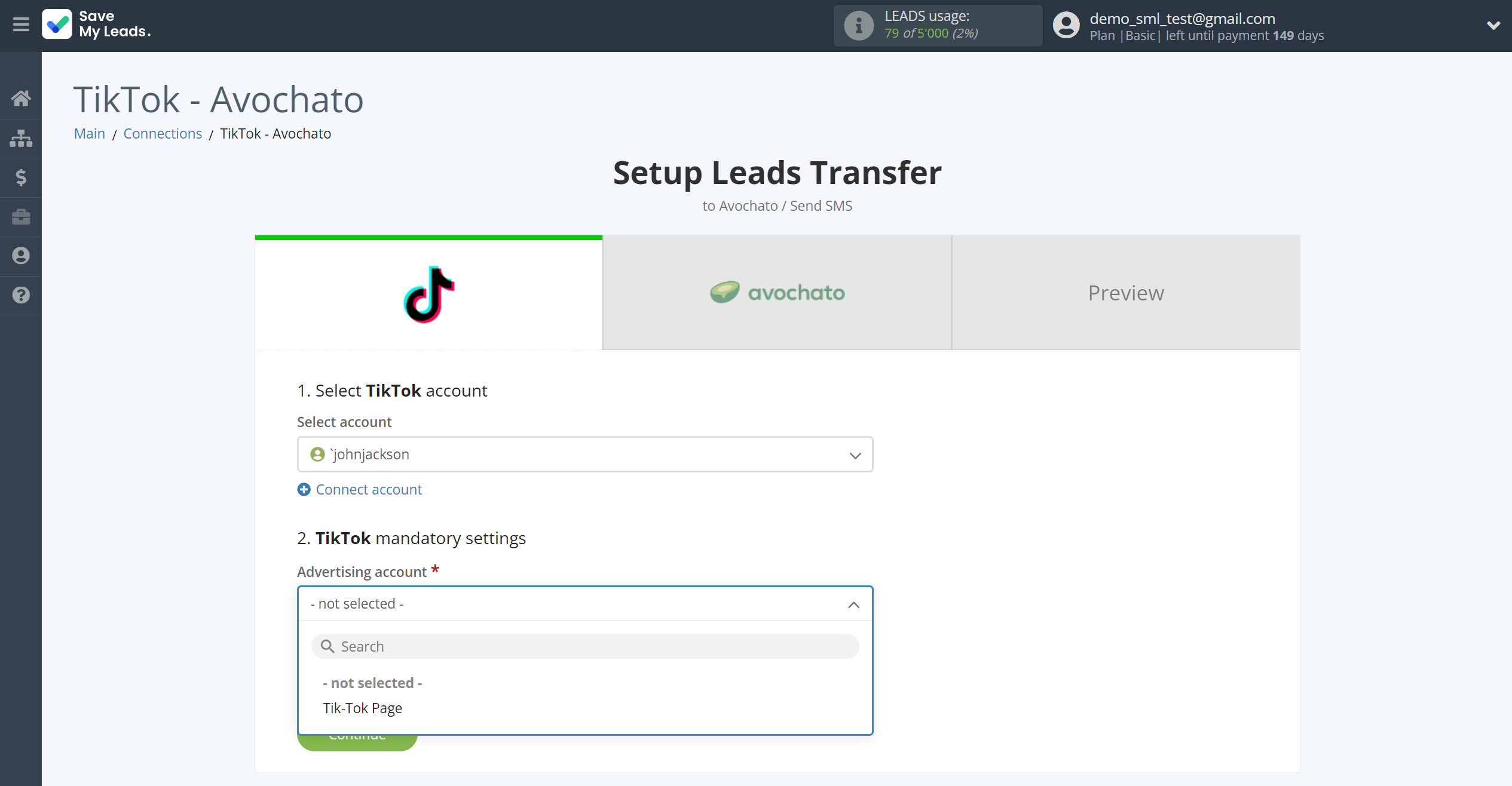 How to Connect TikTok with Avochato | Data Source account connection How to Connect TikTok with Avochato | Data Source account connection