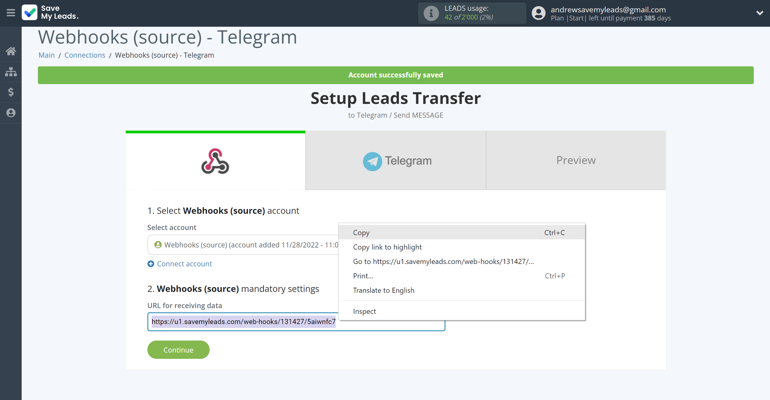How to Connect Webhooks with Telegram | Data Source account connection How to Connect Webhooks with Telegram | Data Source account connection