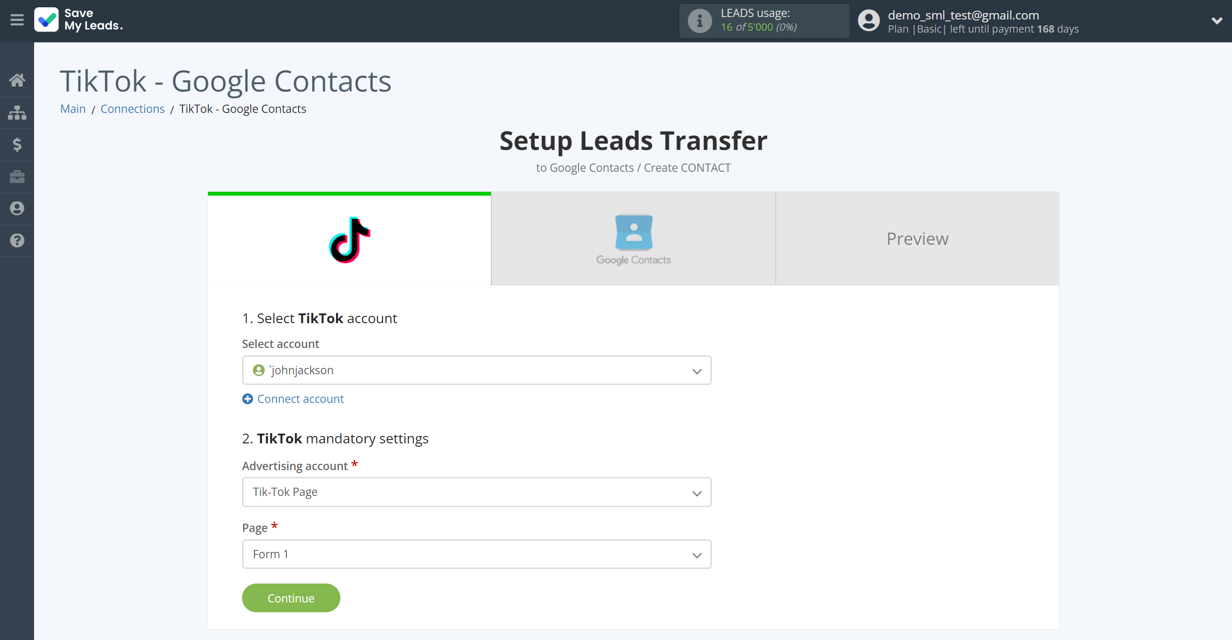 How to Connect TikTok with Google Contacts | Data Source account connection How to Connect TikTok with Google Contacts | Data Source account connection