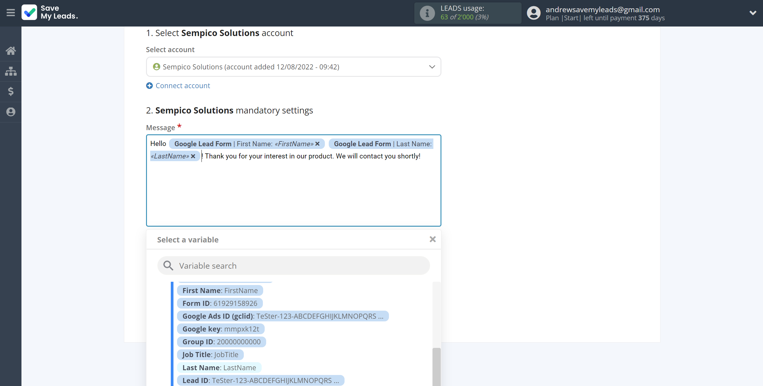 How to Connect Google Lead Form with Sempico Solutions | Assigning fields How to Connect Google Lead Form with Sempico Solutions | Assigning fields