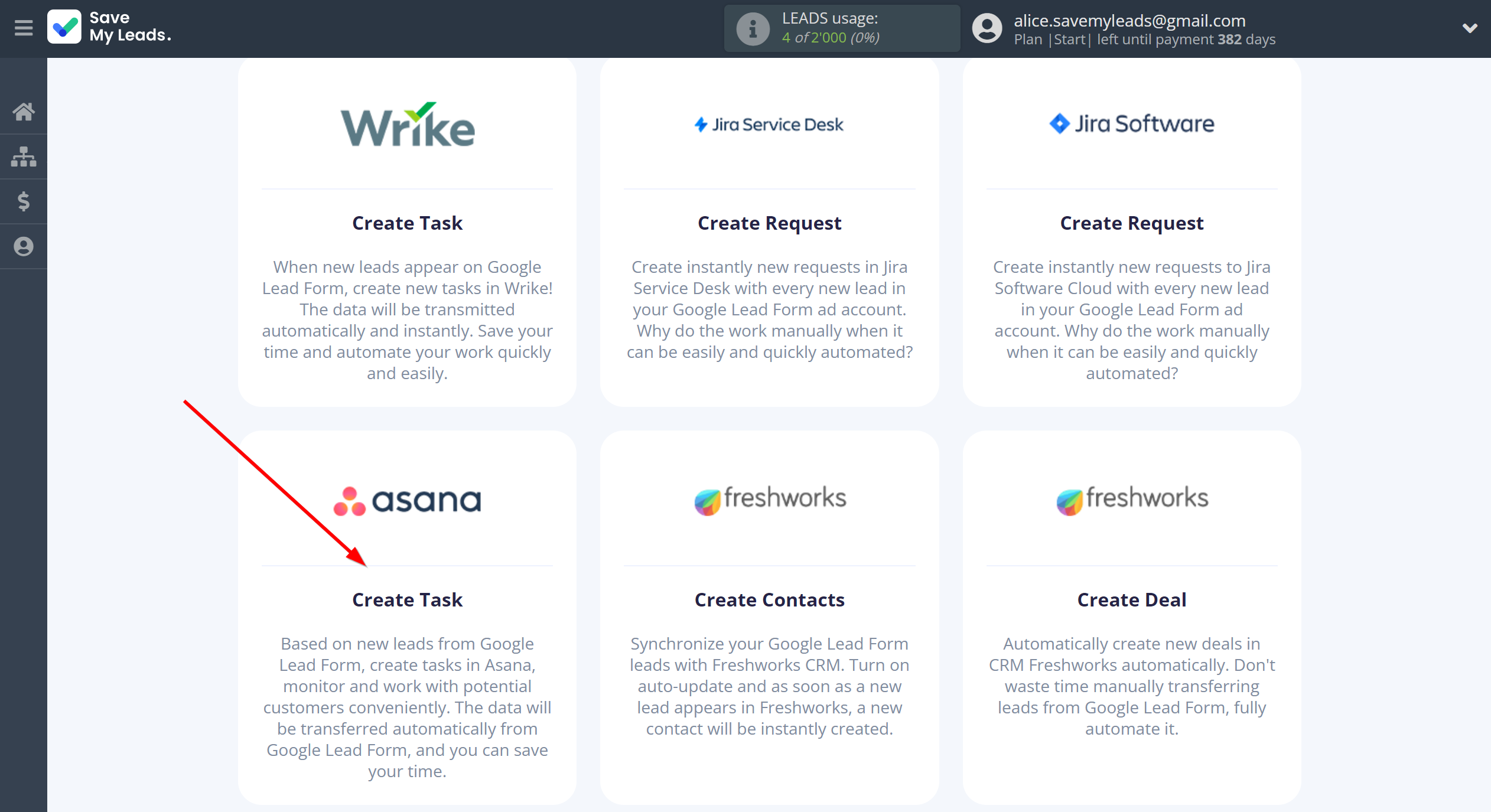 How to Connect Google Lead Form with Asana | Data Destination system selection How to Connect Google Lead Form with Asana | Data Destination system selection