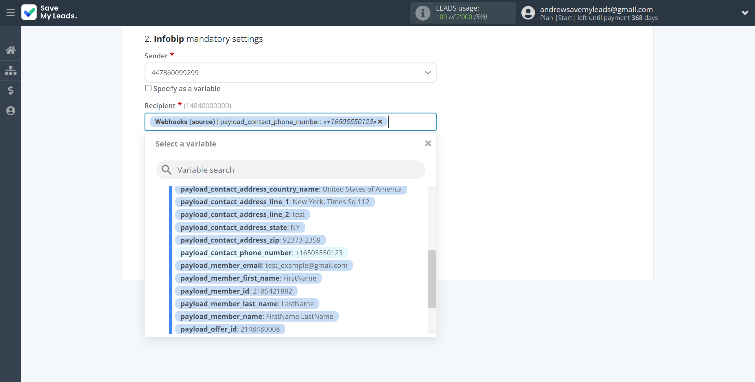 How to Connect Webhooks with Infobip | Assigning fields How to Connect Webhooks with Infobip | Assigning fields