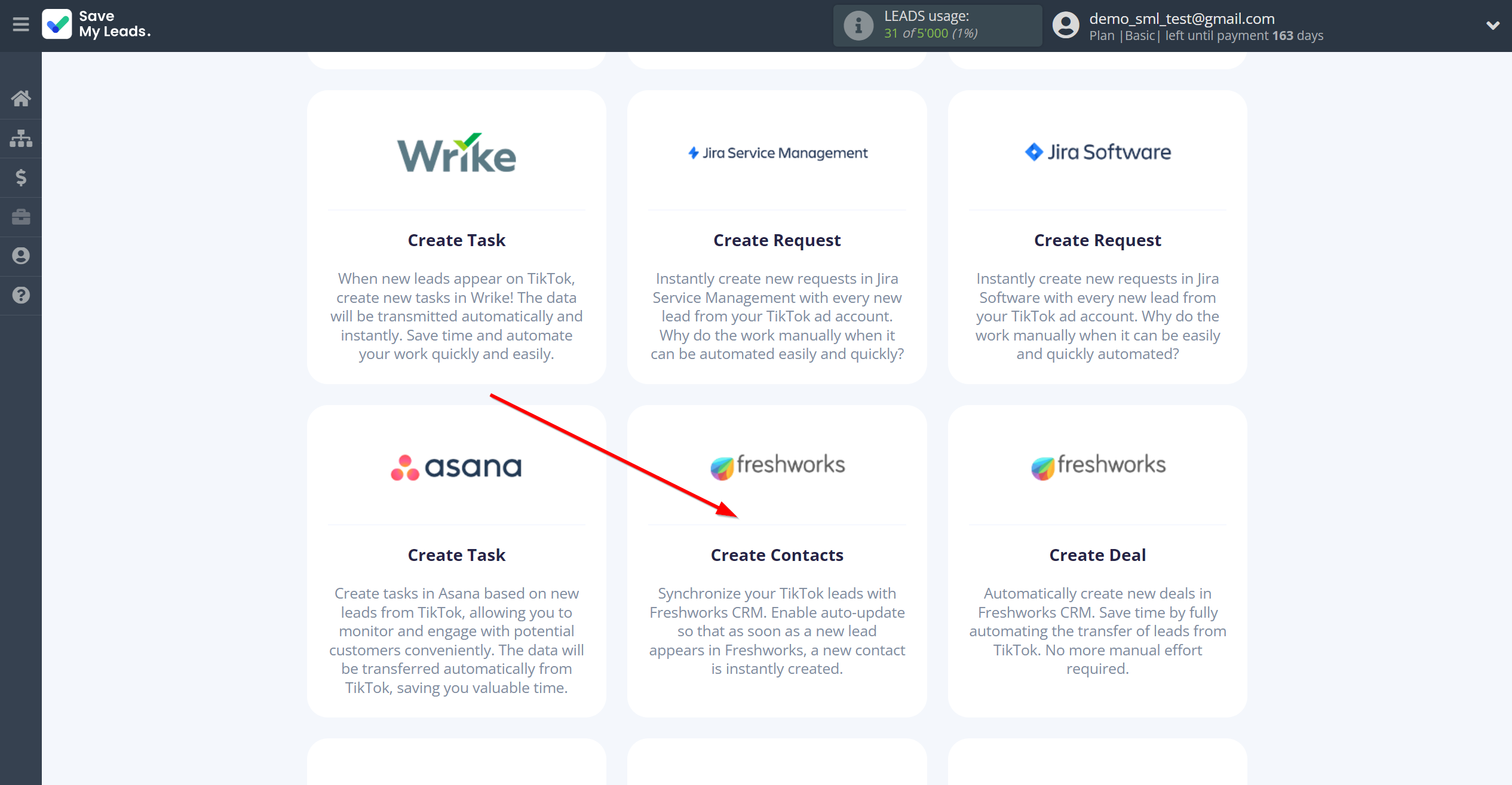 How to Connect TikTok with Freshworks Create Contacts | Data Destination system selection How to Connect TikTok with Freshworks Create Contacts | Data Destination system selection