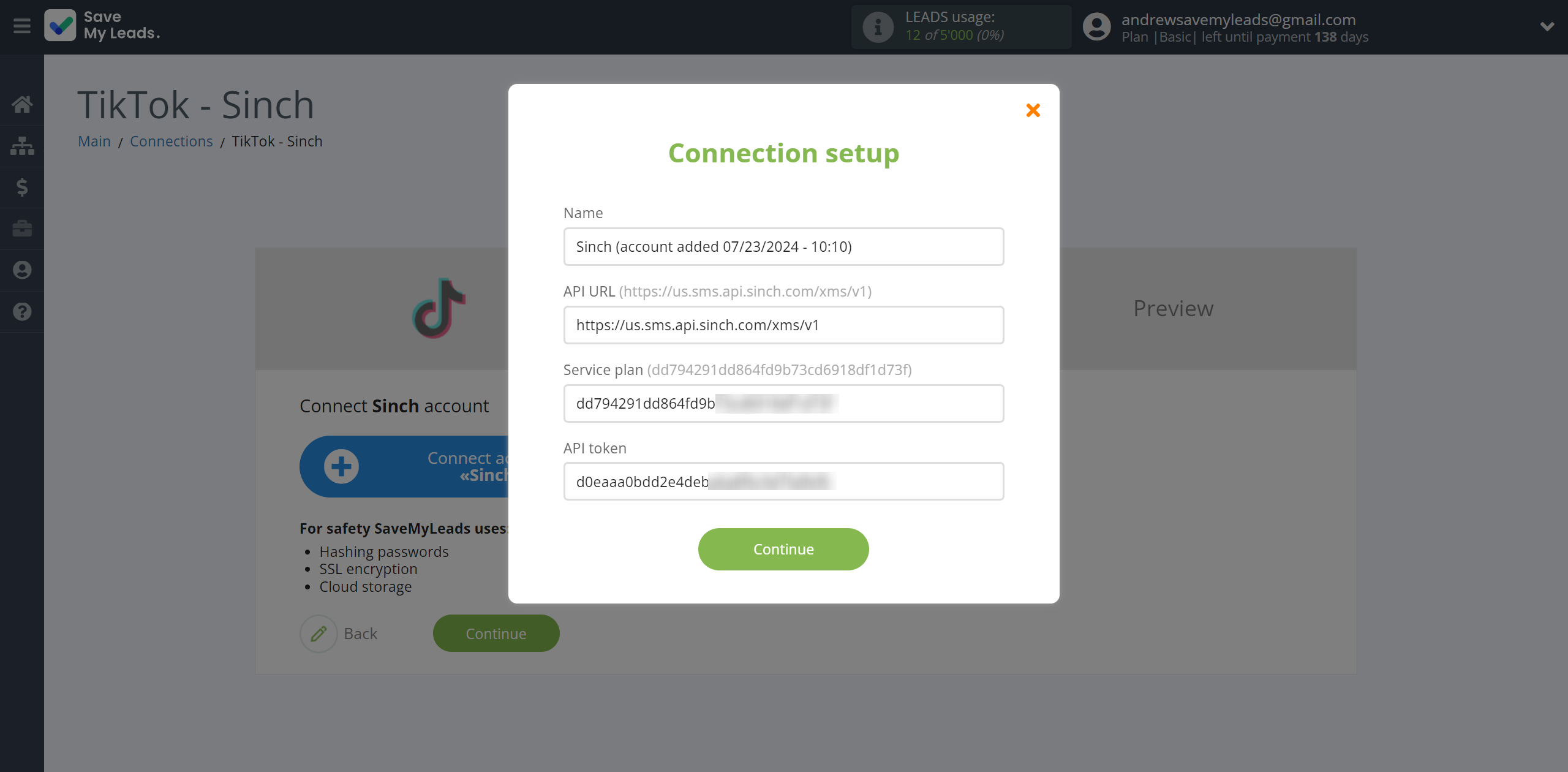 How to Connect TikTok with Sinch | Data Destination account connection How to Connect TikTok with Sinch | Data Destination account connection