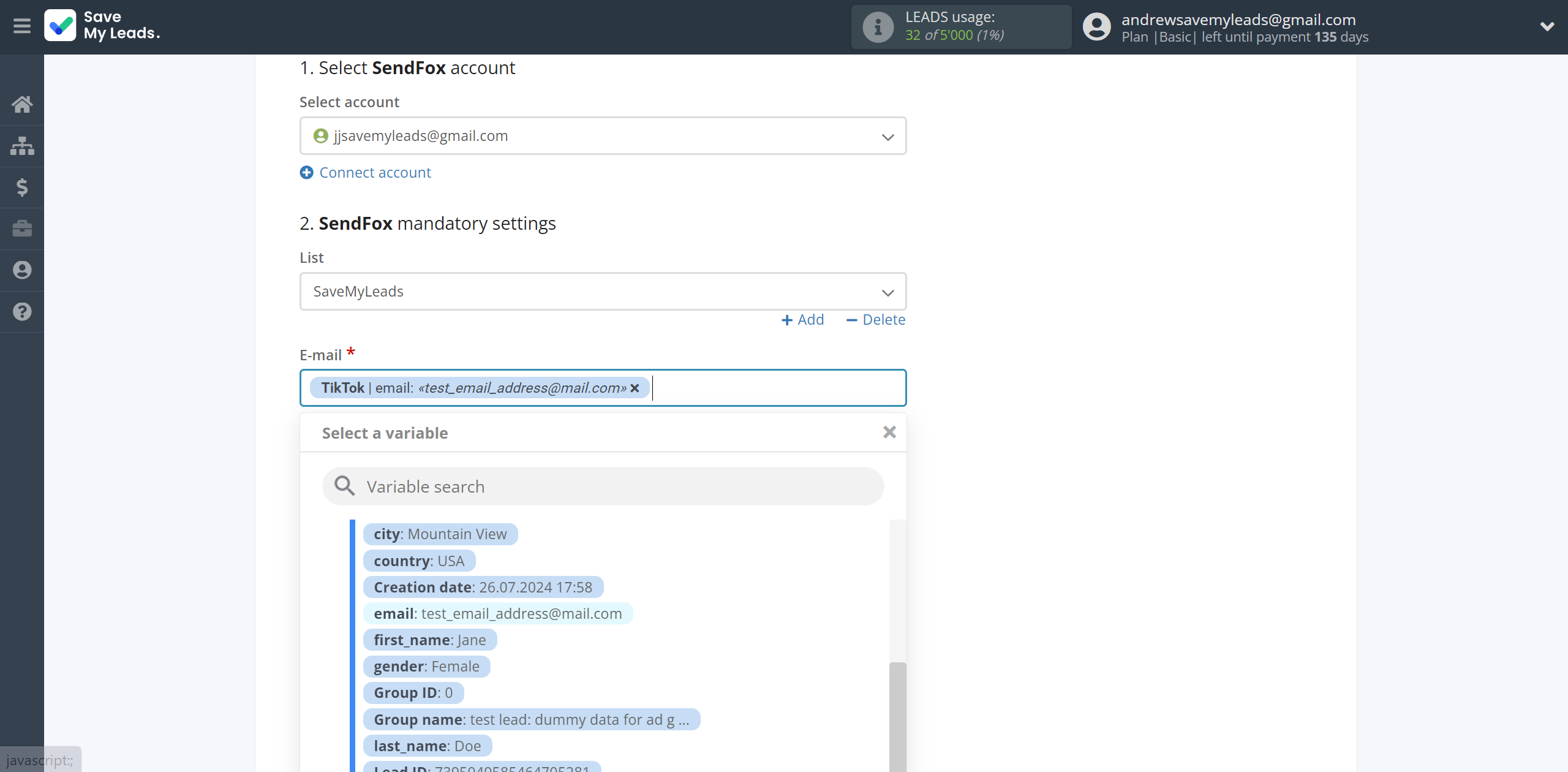 How to Connect TikTok with SendFox | Assigning fields How to Connect TikTok with SendFox | Assigning fields
