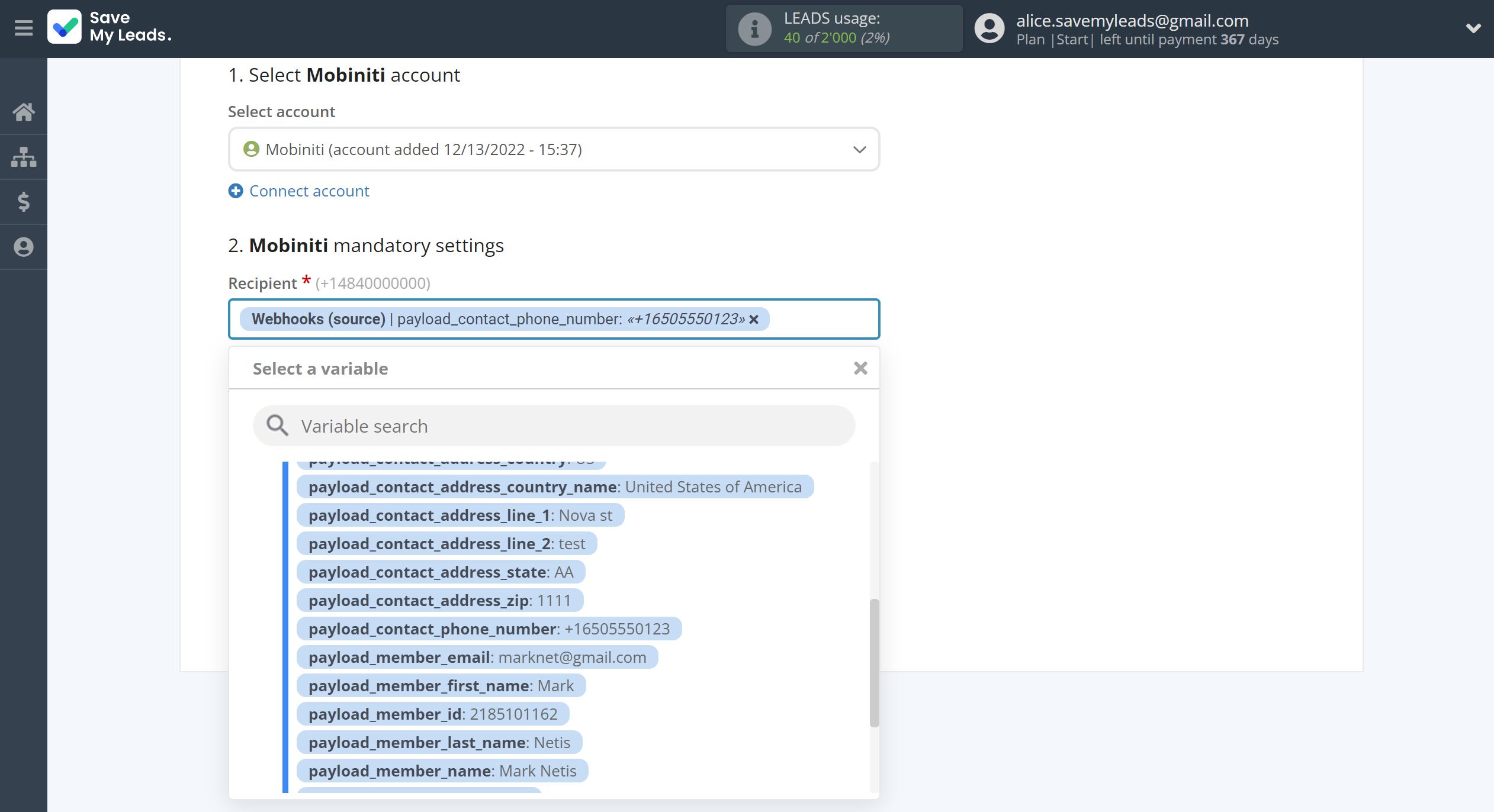 How to Connect Webhooks with Mobiniti | Assigning fields How to Connect Webhooks with Mobiniti | Assigning fields