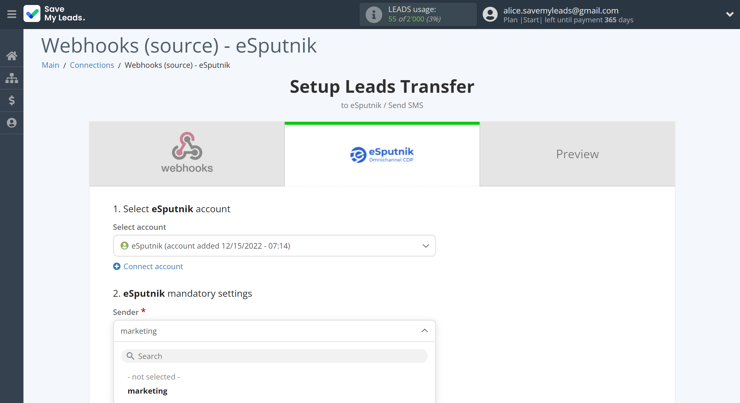 How to Connect Webhooks with eSputnik Send SMS | Assigning fields How to Connect Webhooks with eSputnik Send SMS | Assigning fields