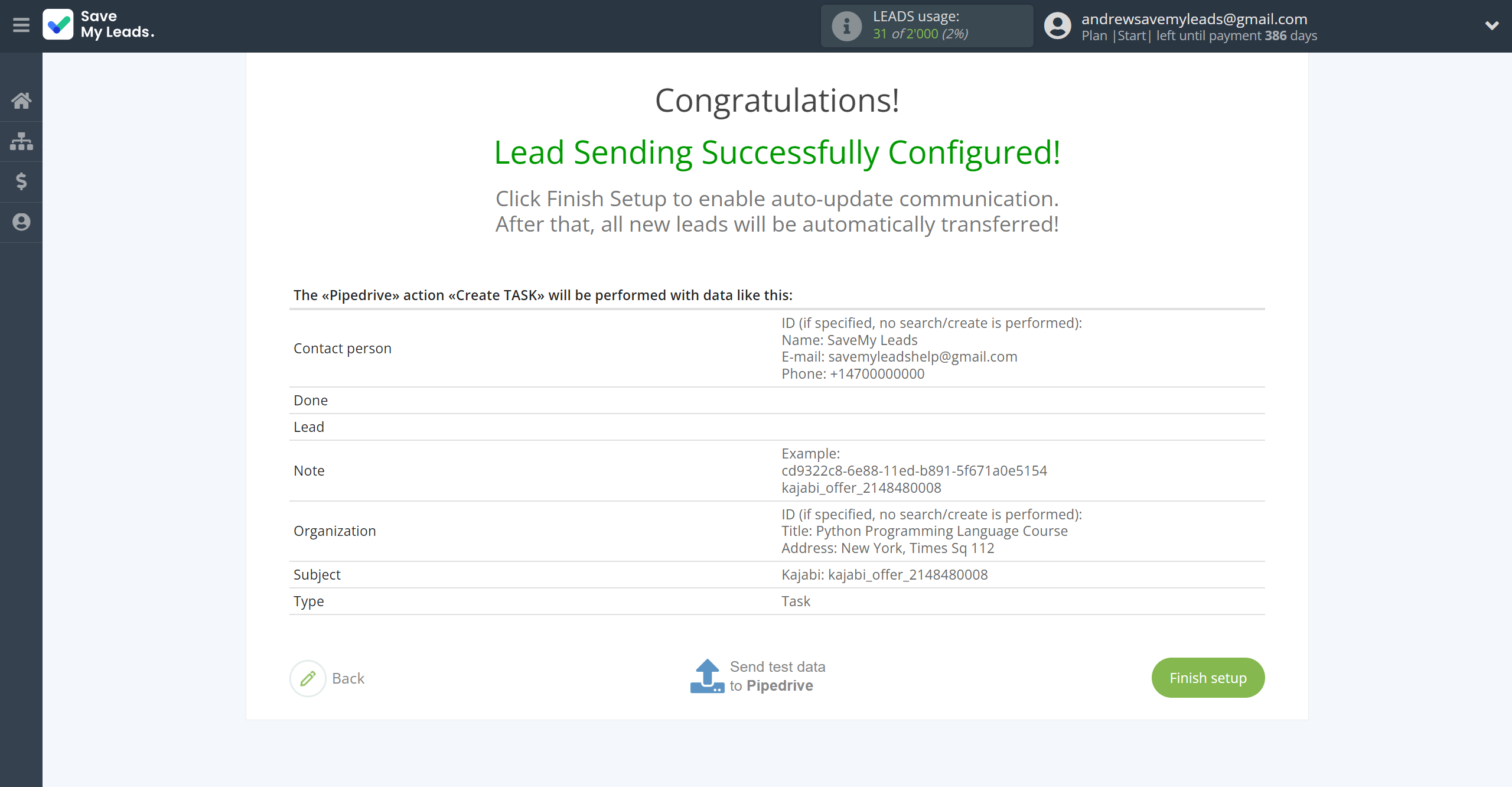 How to Connect Webhooks with Pipedrive Create Task | Test data How to Connect Webhooks with Pipedrive Create Task | Test data