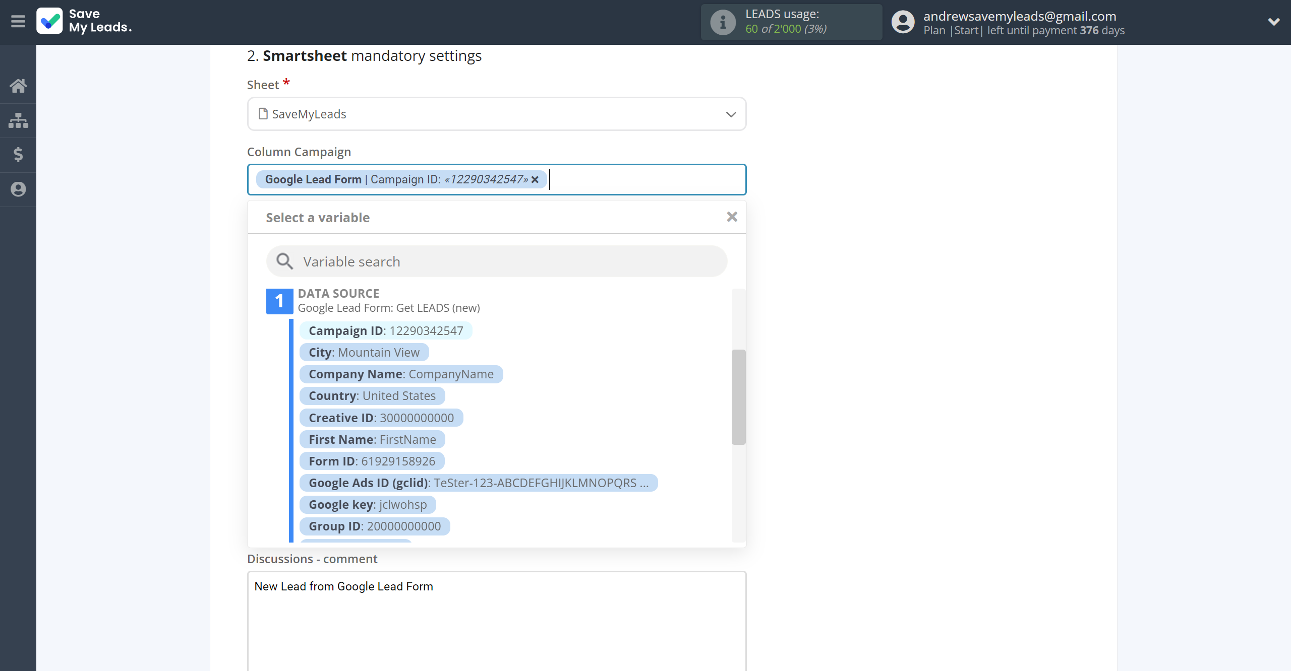 How to Connect Google Lead Form with Smartsheet | Assigning fields How to Connect Google Lead Form with Smartsheet | Assigning fields