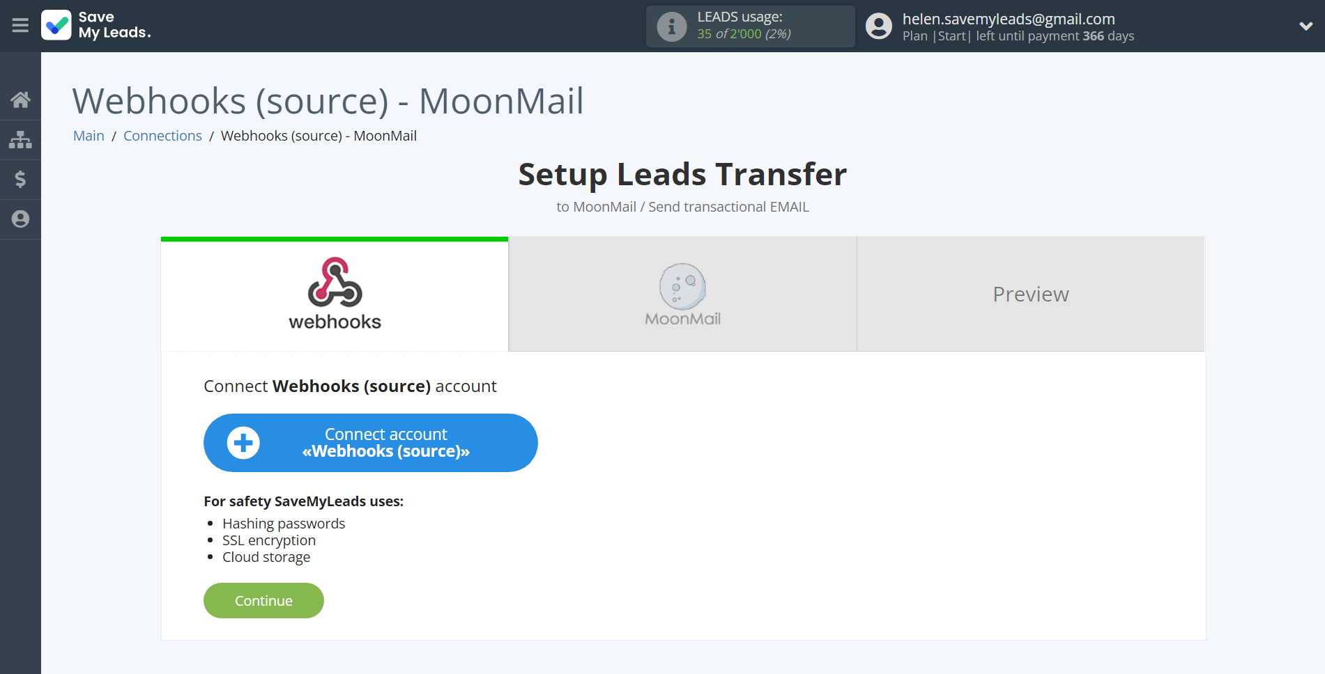 How to Connect Webhooks with MoonMail | Data Source account How to Connect Webhooks with MoonMail | Data Source account