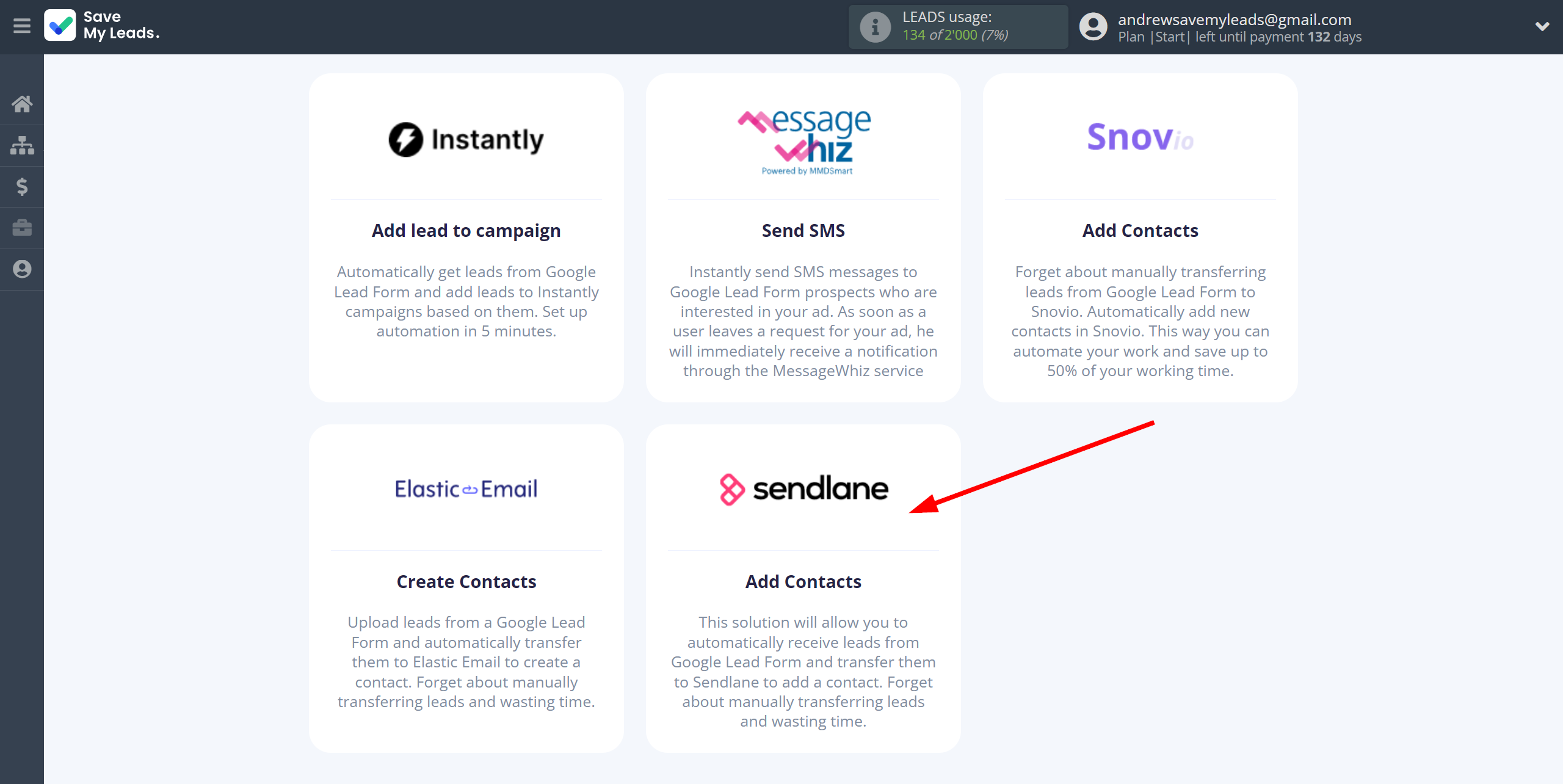 How to Connect Google Lead Form with Sendlane Add Contacts | Data Destination system selection How to Connect Google Lead Form with Sendlane Add Contacts | Data Destination system selection